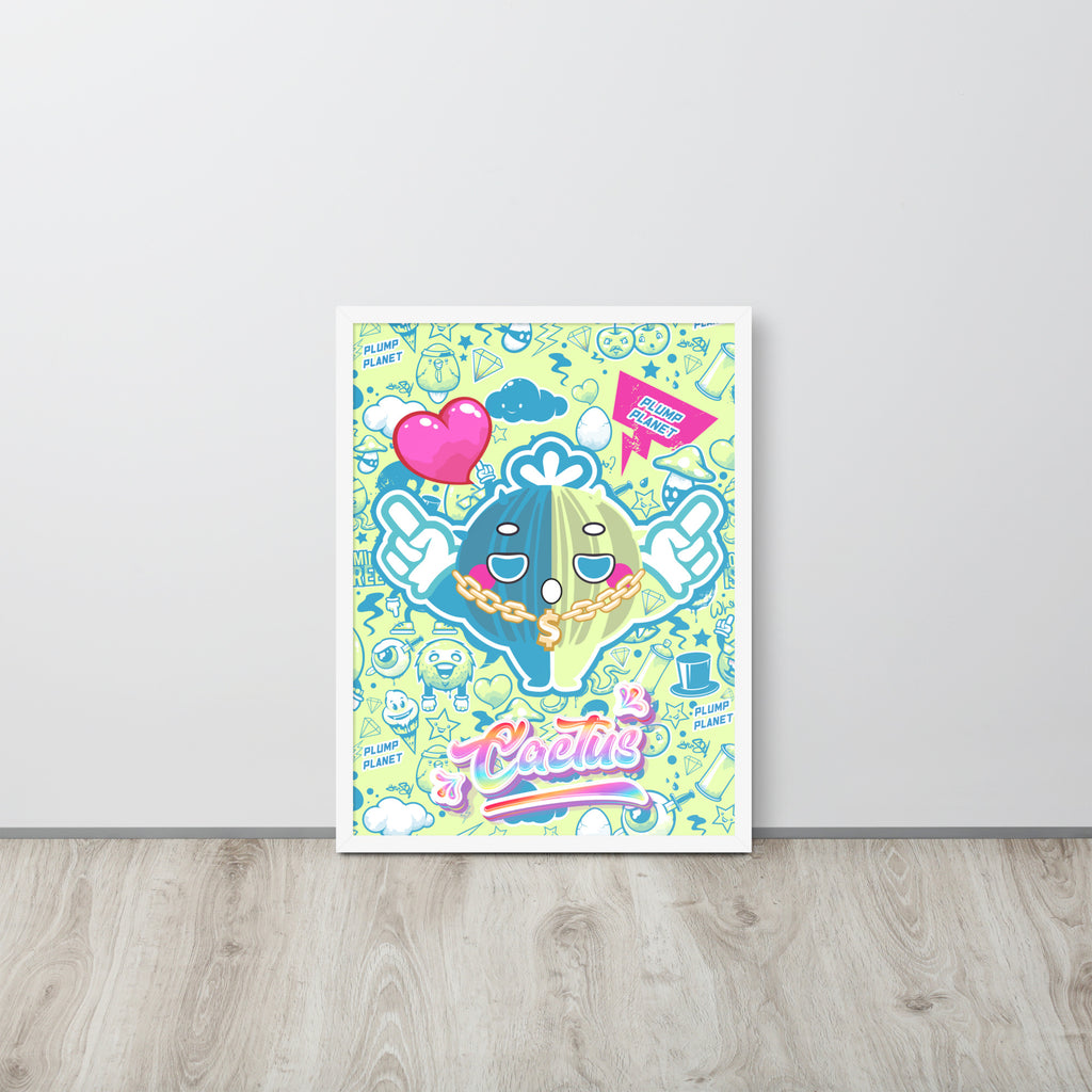 Rock Cactus Boy | 可再生木製框架啞光海報 Framed Matte Poster