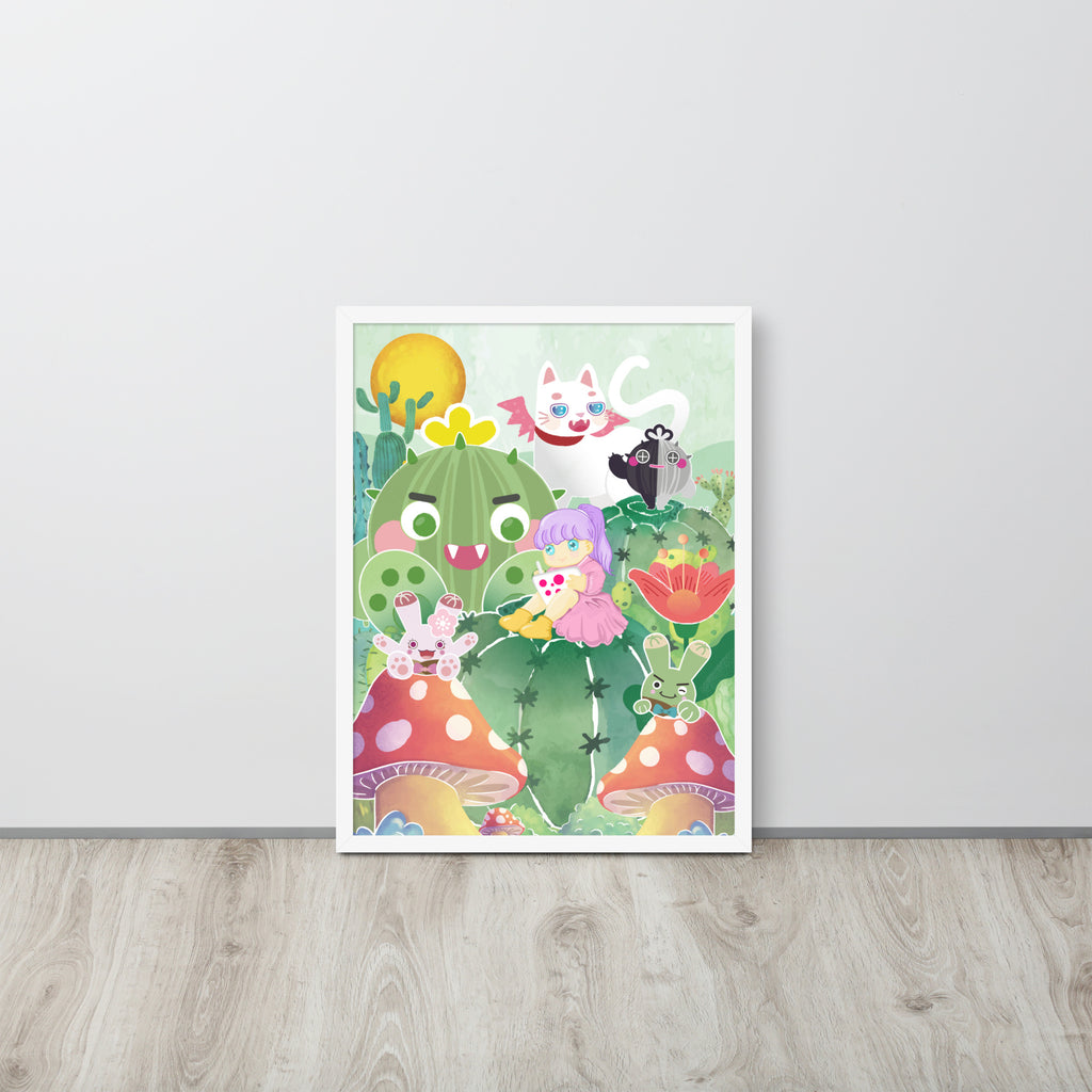 Plump Cactus Forest | 可再生木製框架啞光海報 Framed Matte Poster