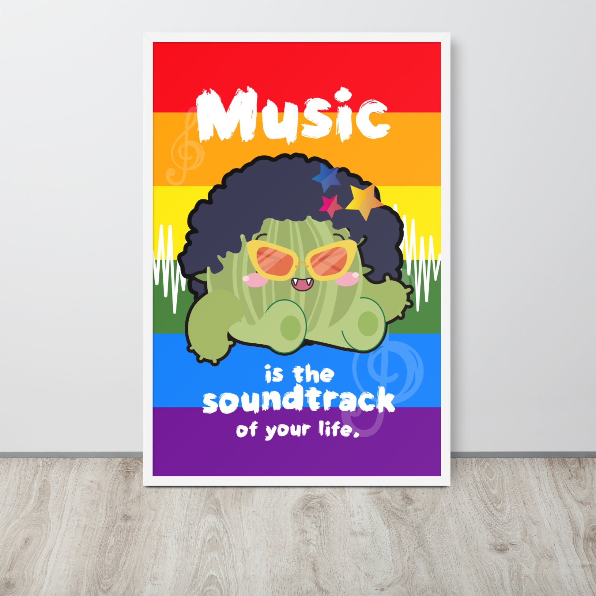 Music is Life Soundtrack | 可再生木製框架啞光海報 Framed Matte Poster