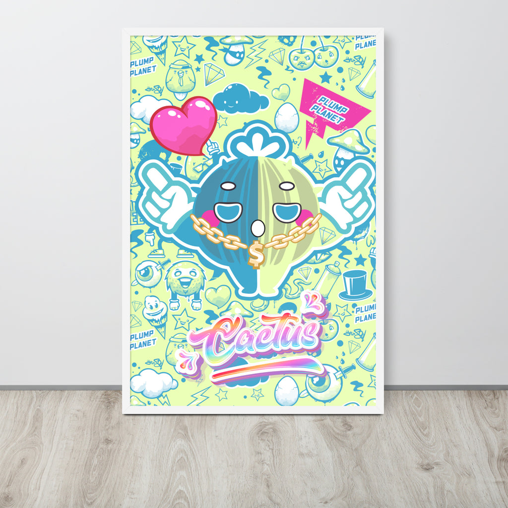 Rock Cactus Boy | 可再生木製框架啞光海報 Framed Matte Poster