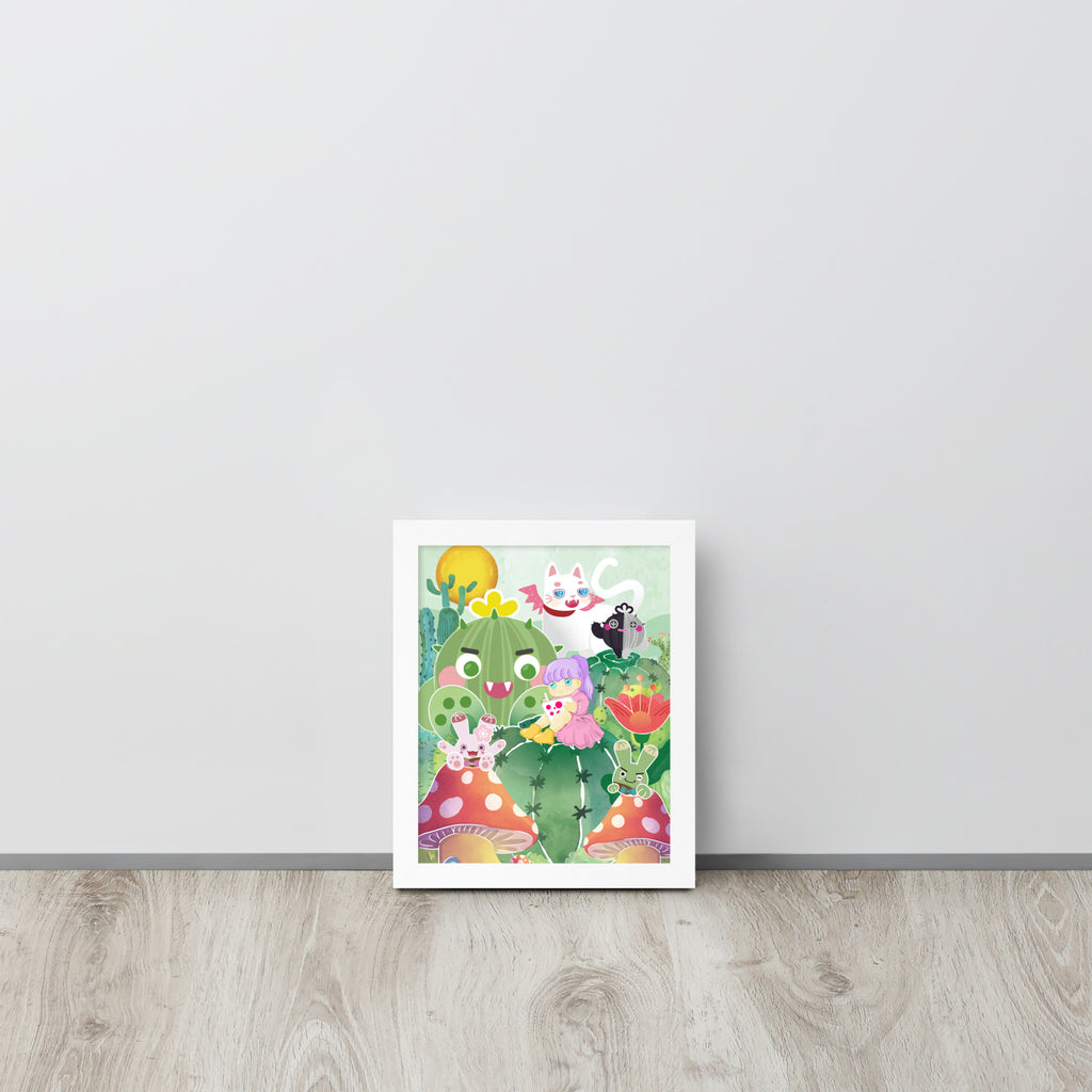 Plump Cactus Forest | 可再生木製框架啞光海報 Framed Matte Poster
