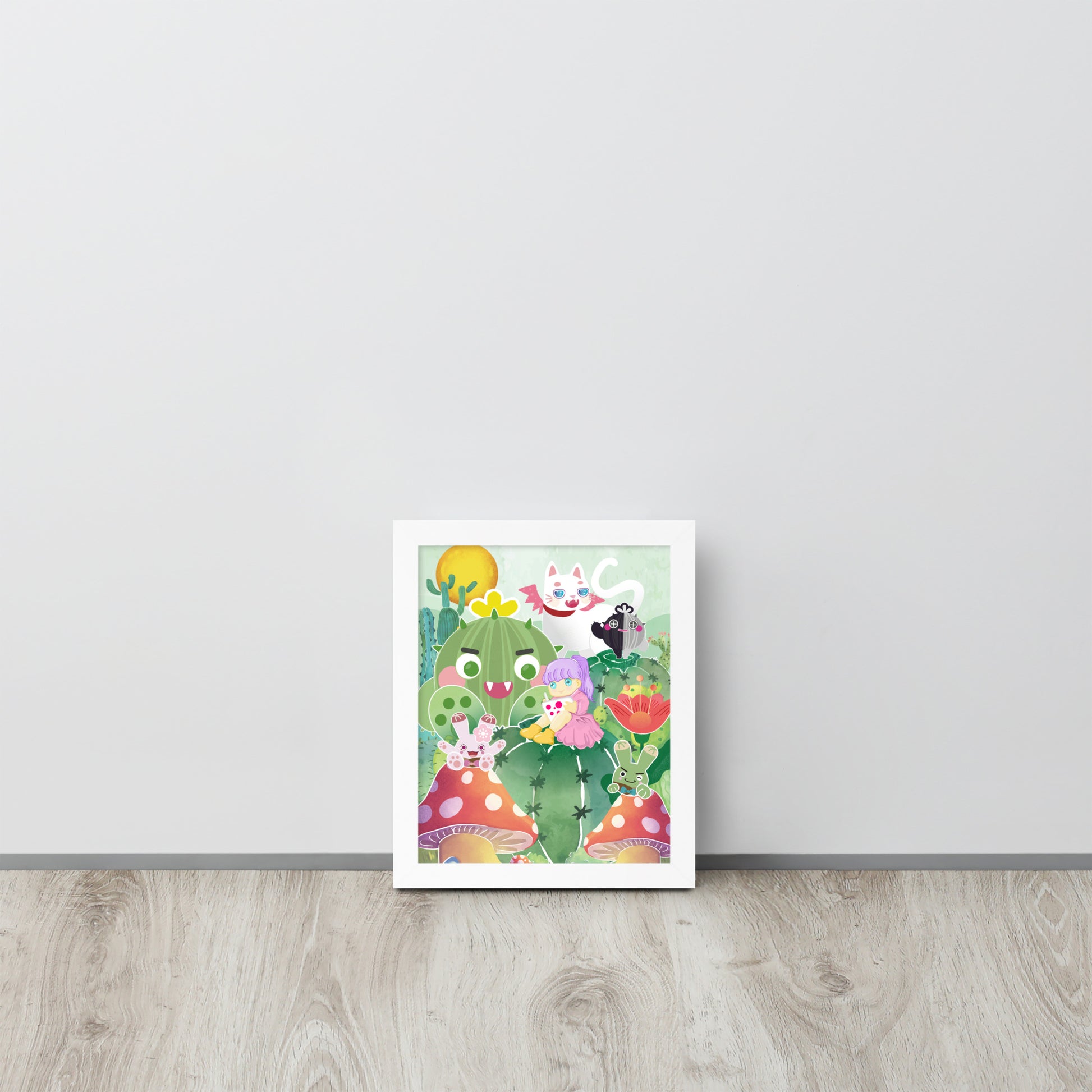 Plump Cactus Forest | 可再生木製框架啞光海報 Framed Matte Poster