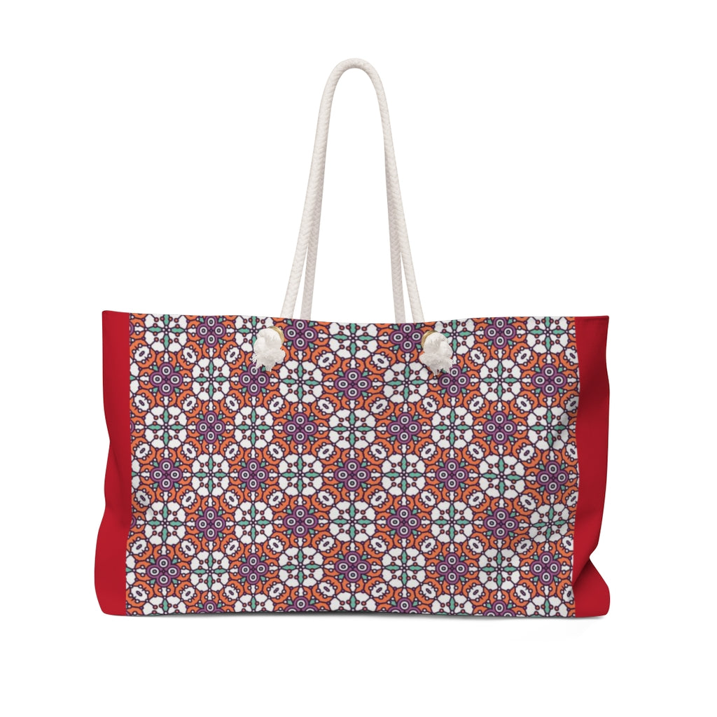 【Free Shipping】Red Color Pattern | Oversized Weekender Bag