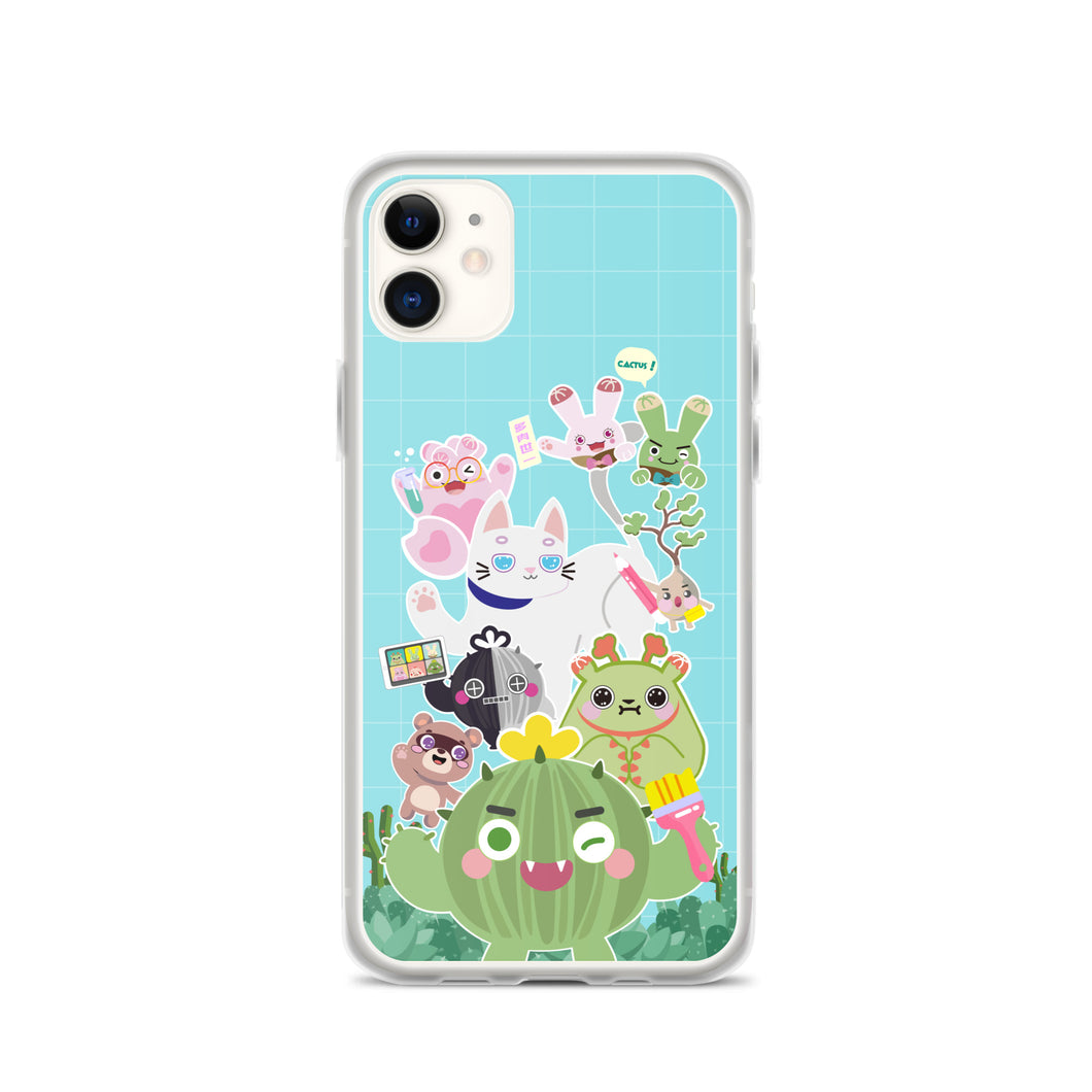 【iPhone】Cactus Plump Planet Group Photo - Phone Clear Case