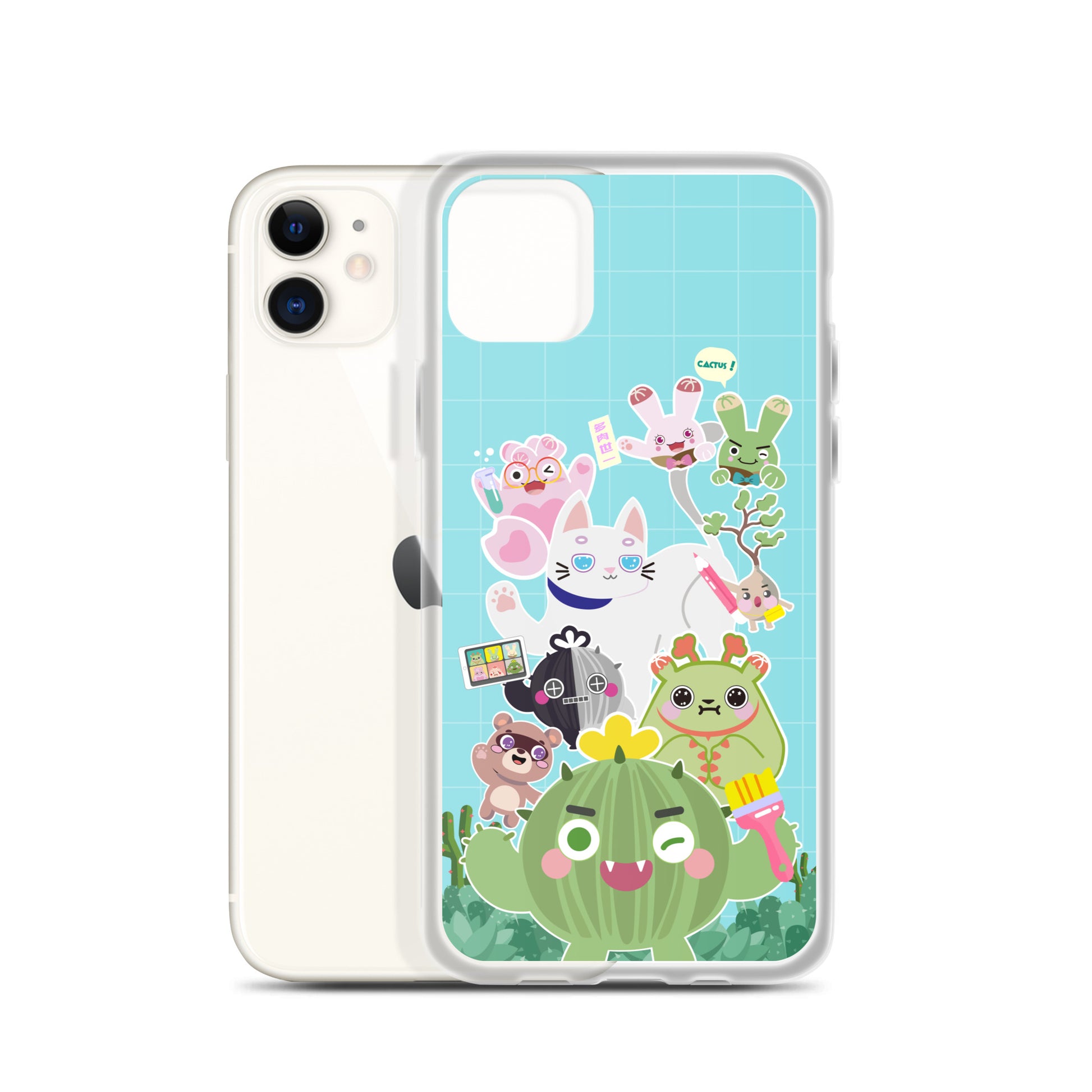 【iPhone】Cactus Plump Planet Group Photo - Phone Clear Case