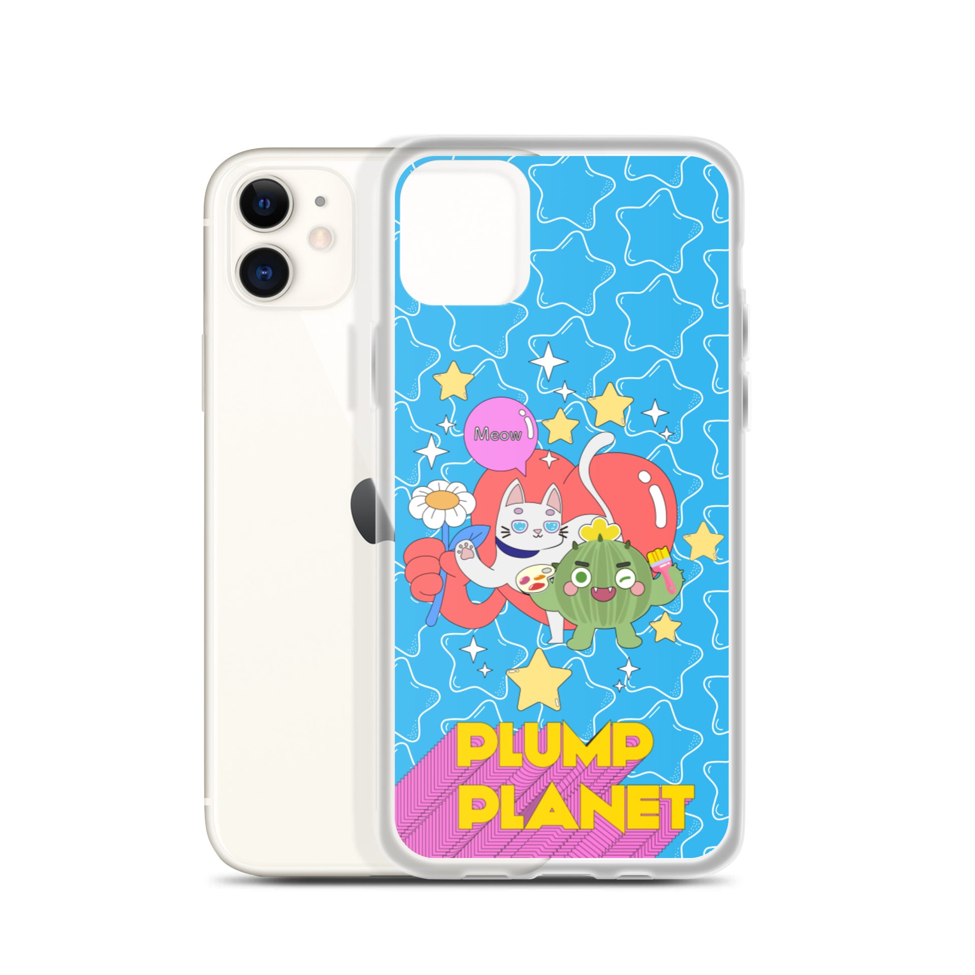【iPhone】Cactus Press B to Meow - Phone Clear Case