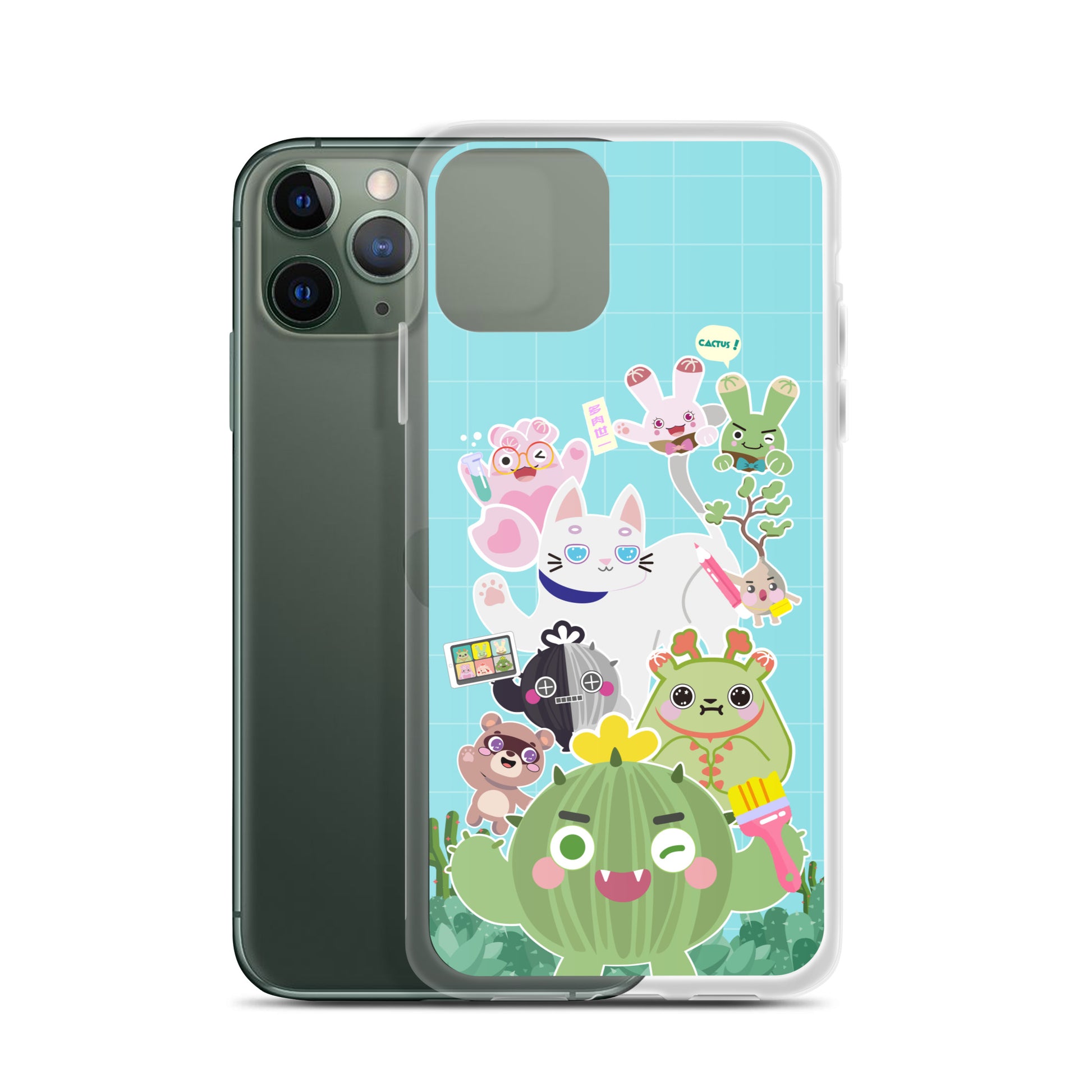【iPhone】Cactus Plump Planet Group Photo - Phone Clear Case