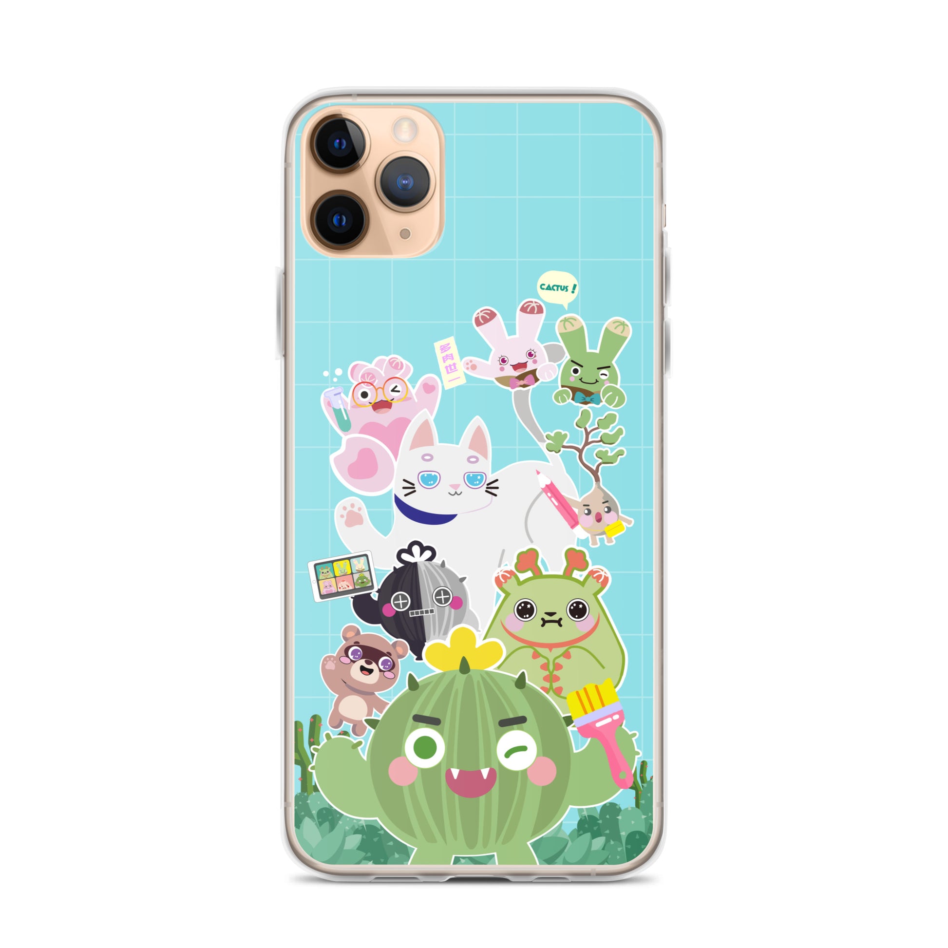【iPhone】Cactus Plump Planet Group Photo - Phone Clear Case