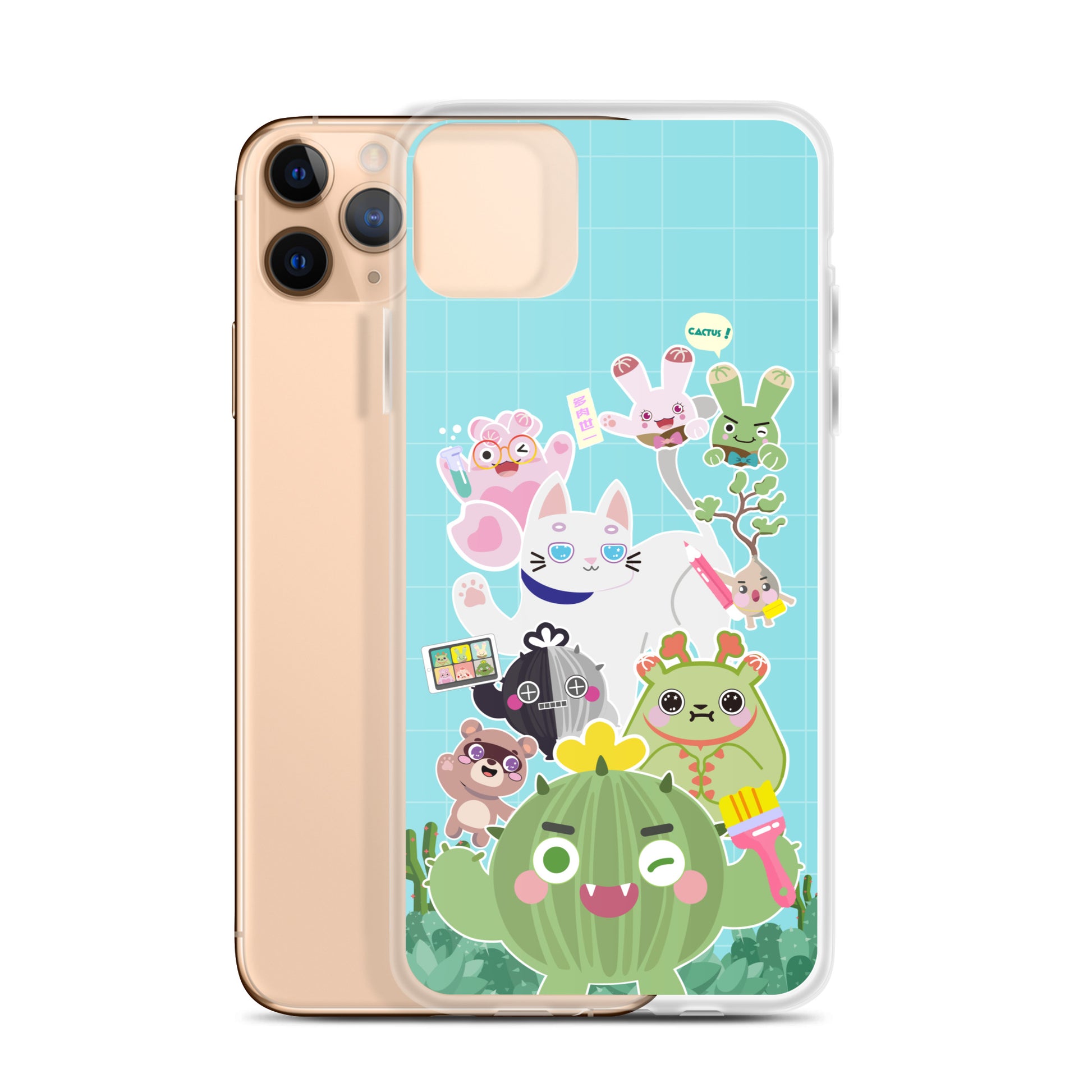 【iPhone】Cactus Plump Planet Group Photo - Phone Clear Case