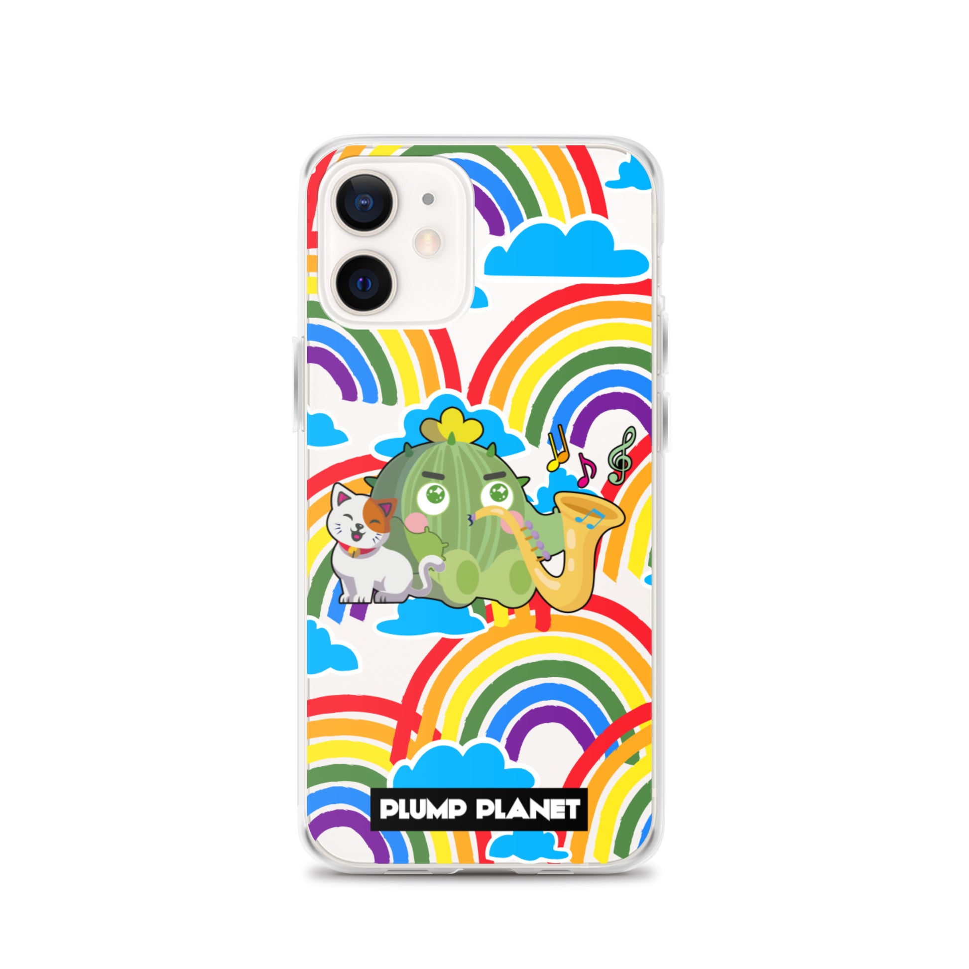 【iPhone】Rainbow Cactus Playing Music  - Phone Clear Case