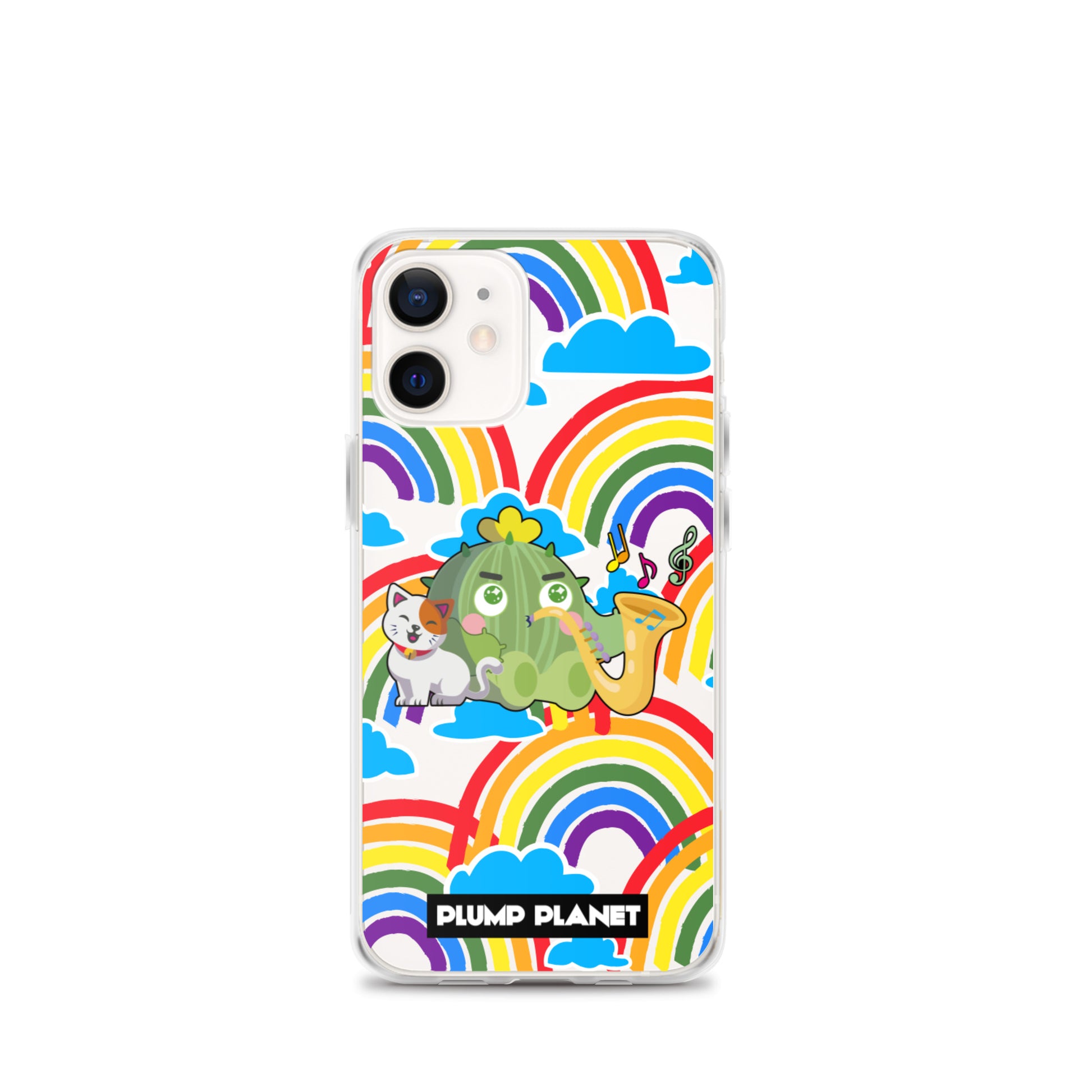 【iPhone】Rainbow Cactus Playing Music  - Phone Clear Case