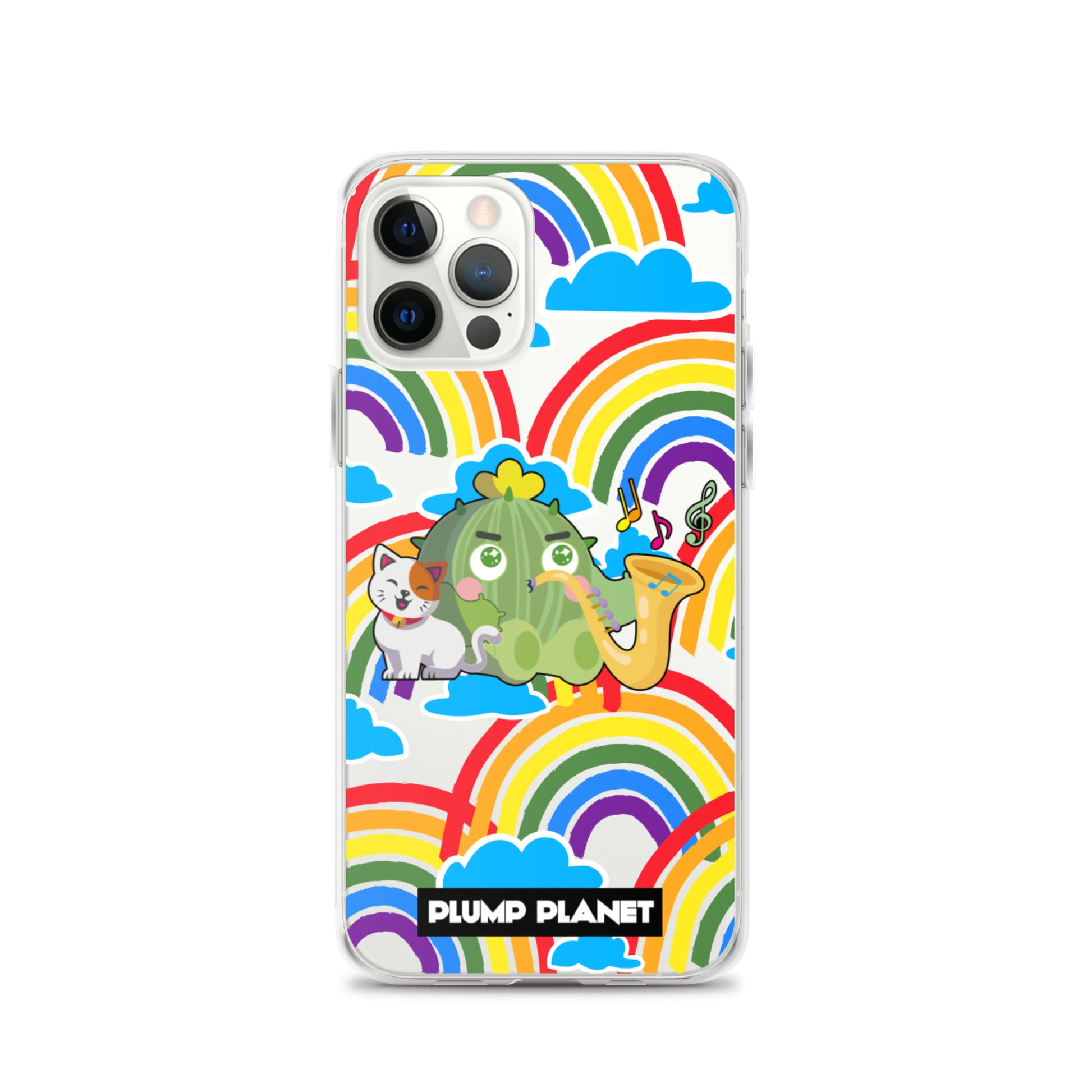 【iPhone】Rainbow Cactus Playing Music  - Phone Clear Case