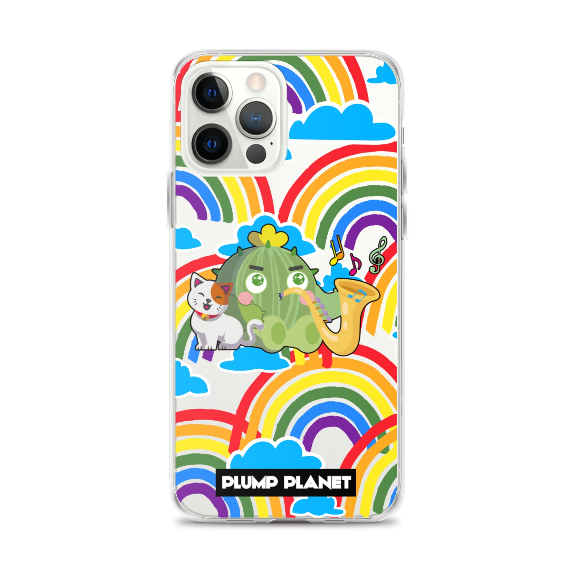 【iPhone】Rainbow Cactus Playing Music  - Phone Clear Case