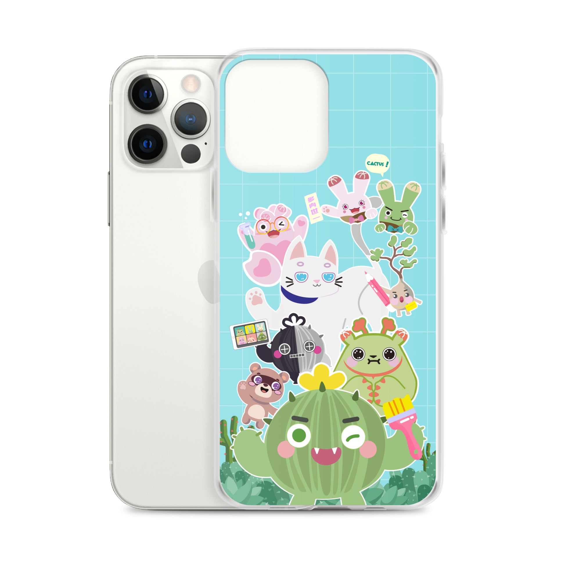 【iPhone】Cactus Plump Planet Group Photo - Phone Clear Case