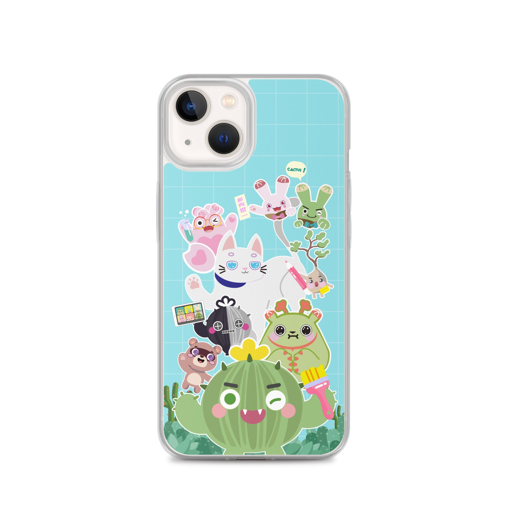 【iPhone】Cactus Plump Planet Group Photo - Phone Clear Case