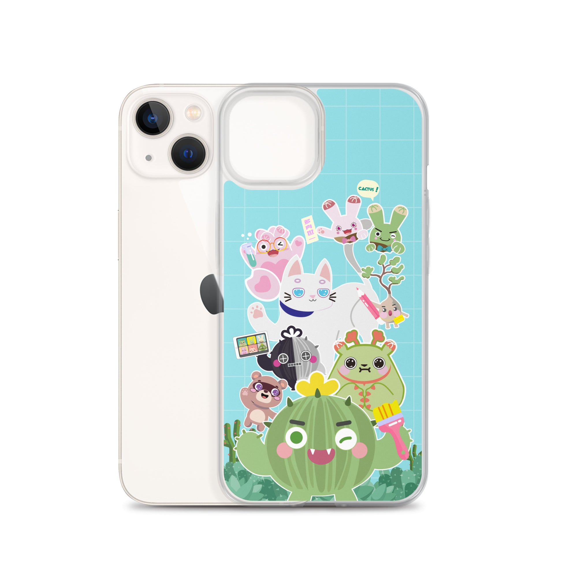 【iPhone】Cactus Plump Planet Group Photo - Phone Clear Case