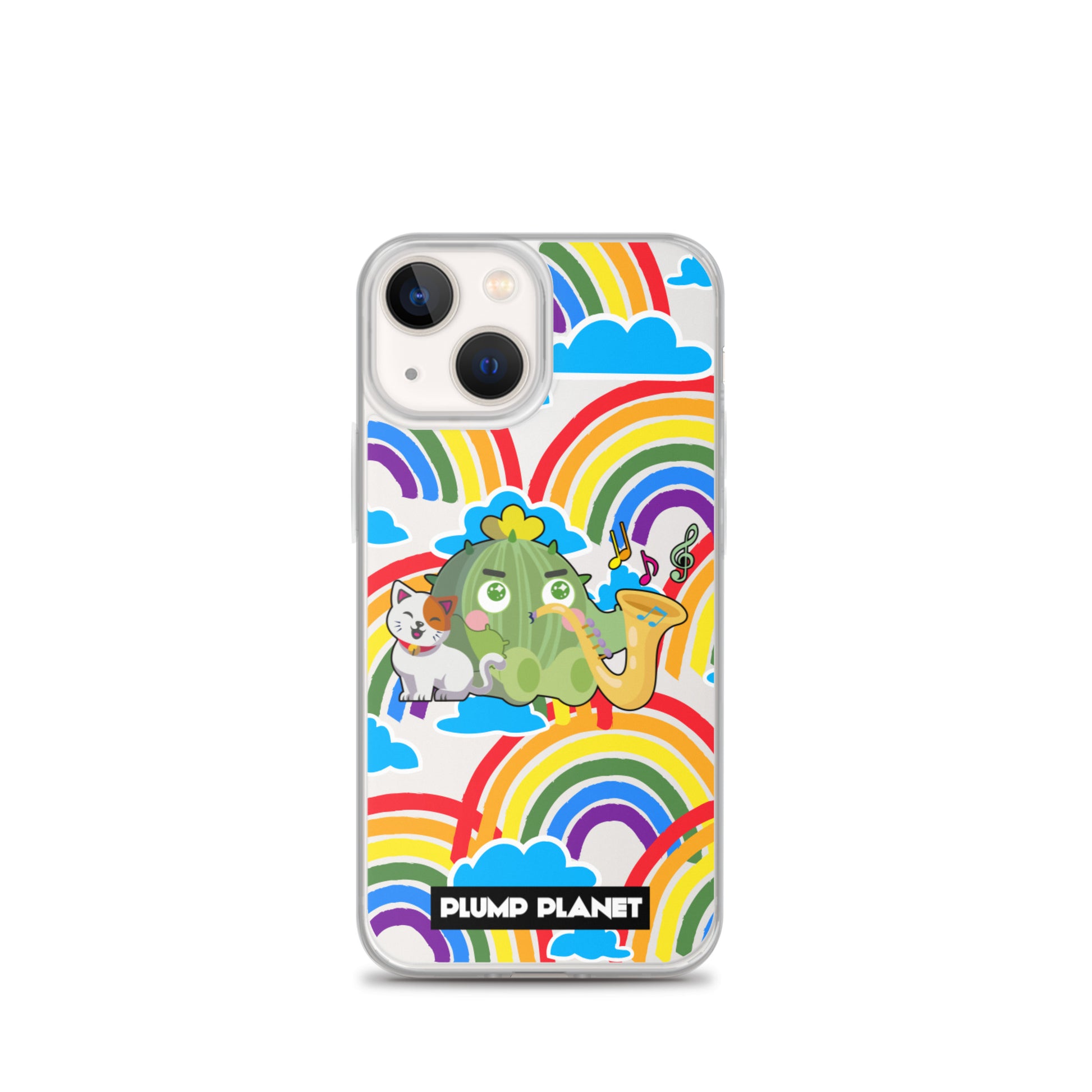 【iPhone】Rainbow Cactus Playing Music  - Phone Clear Case
