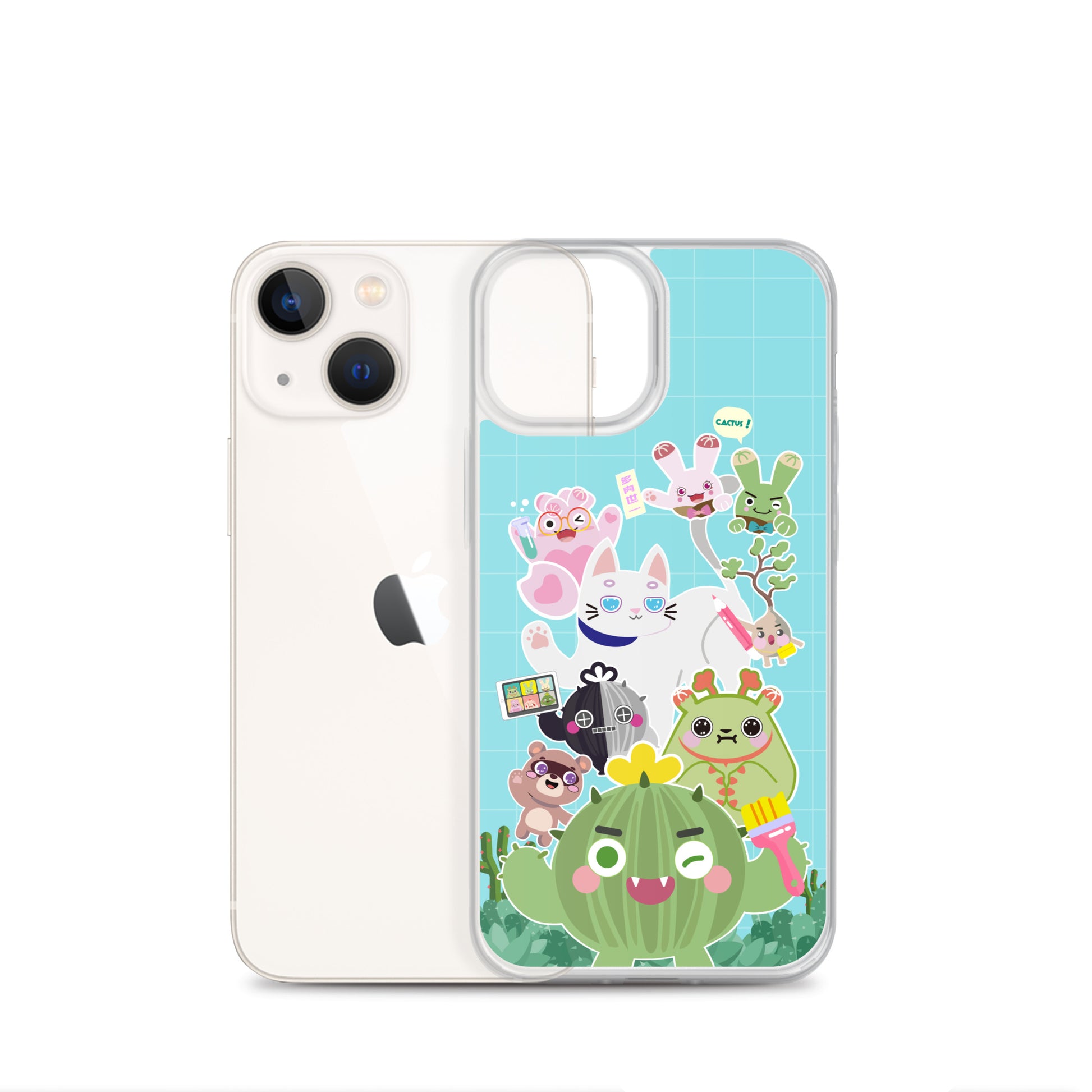 【iPhone】Cactus Plump Planet Group Photo - Phone Clear Case