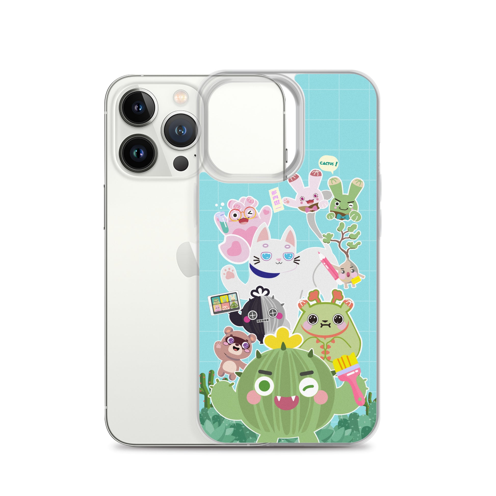 【iPhone】Cactus Plump Planet Group Photo - Phone Clear Case