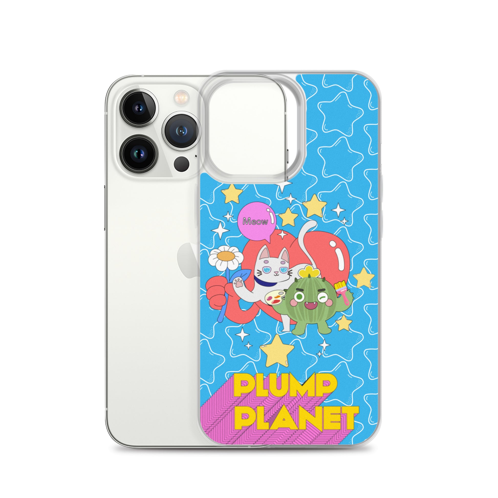 【iPhone】Cactus Press B to Meow - Phone Clear Case
