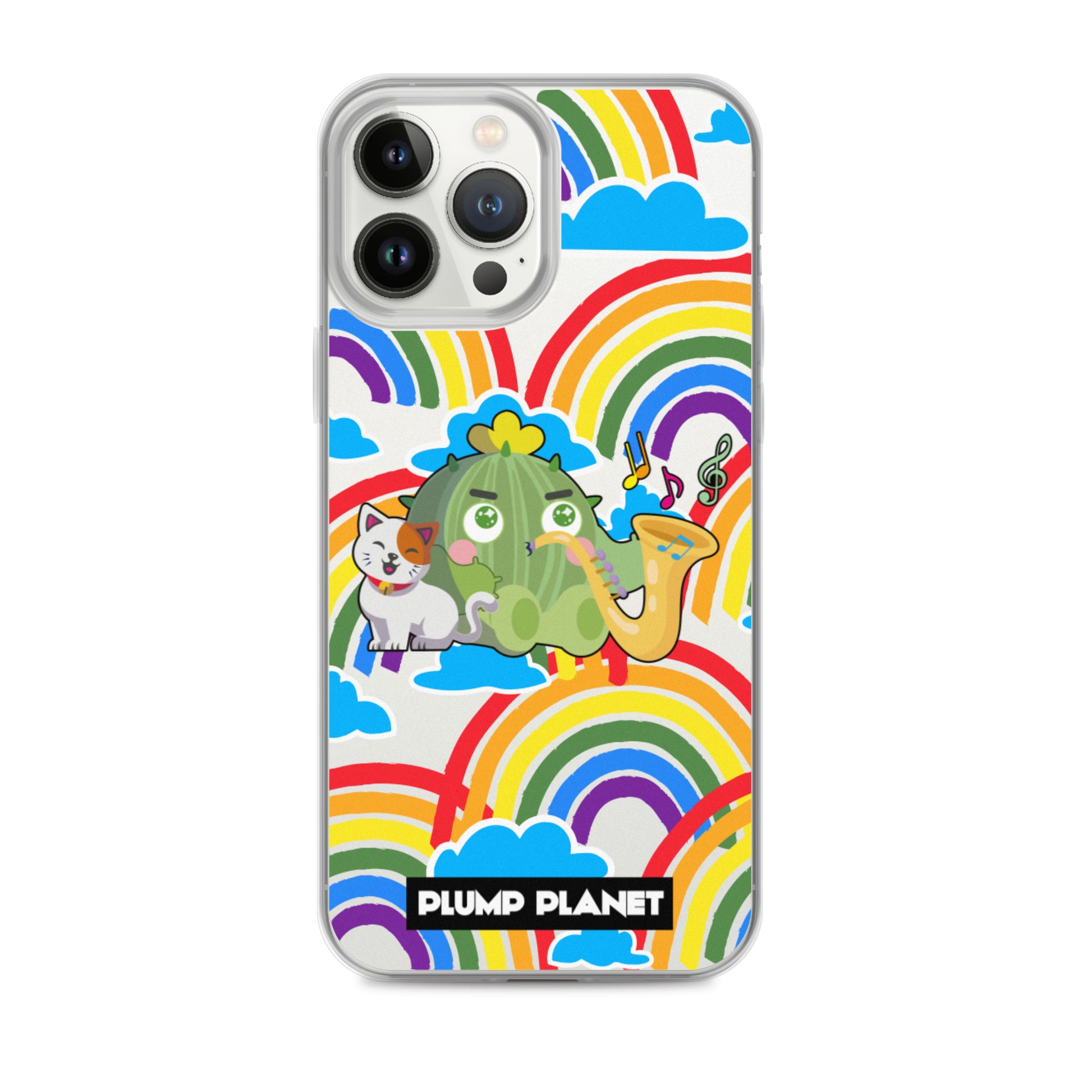 【iPhone】Rainbow Cactus Playing Music  - Phone Clear Case