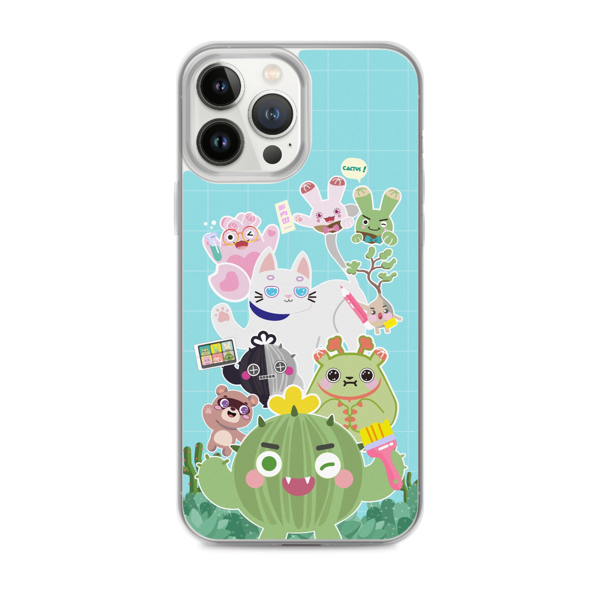 【iPhone】Cactus Plump Planet Group Photo - Phone Clear Case