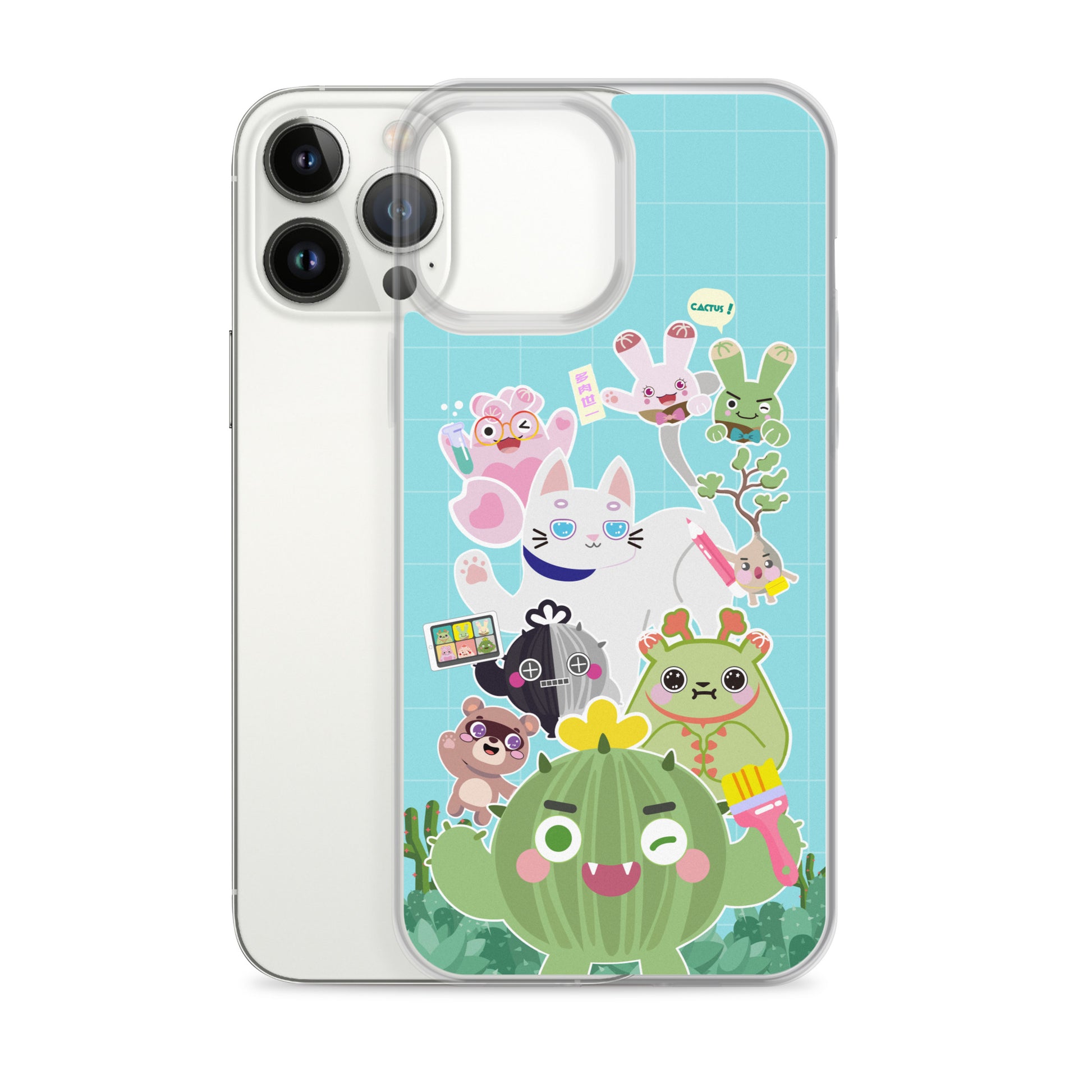 【iPhone】Cactus Plump Planet Group Photo - Phone Clear Case