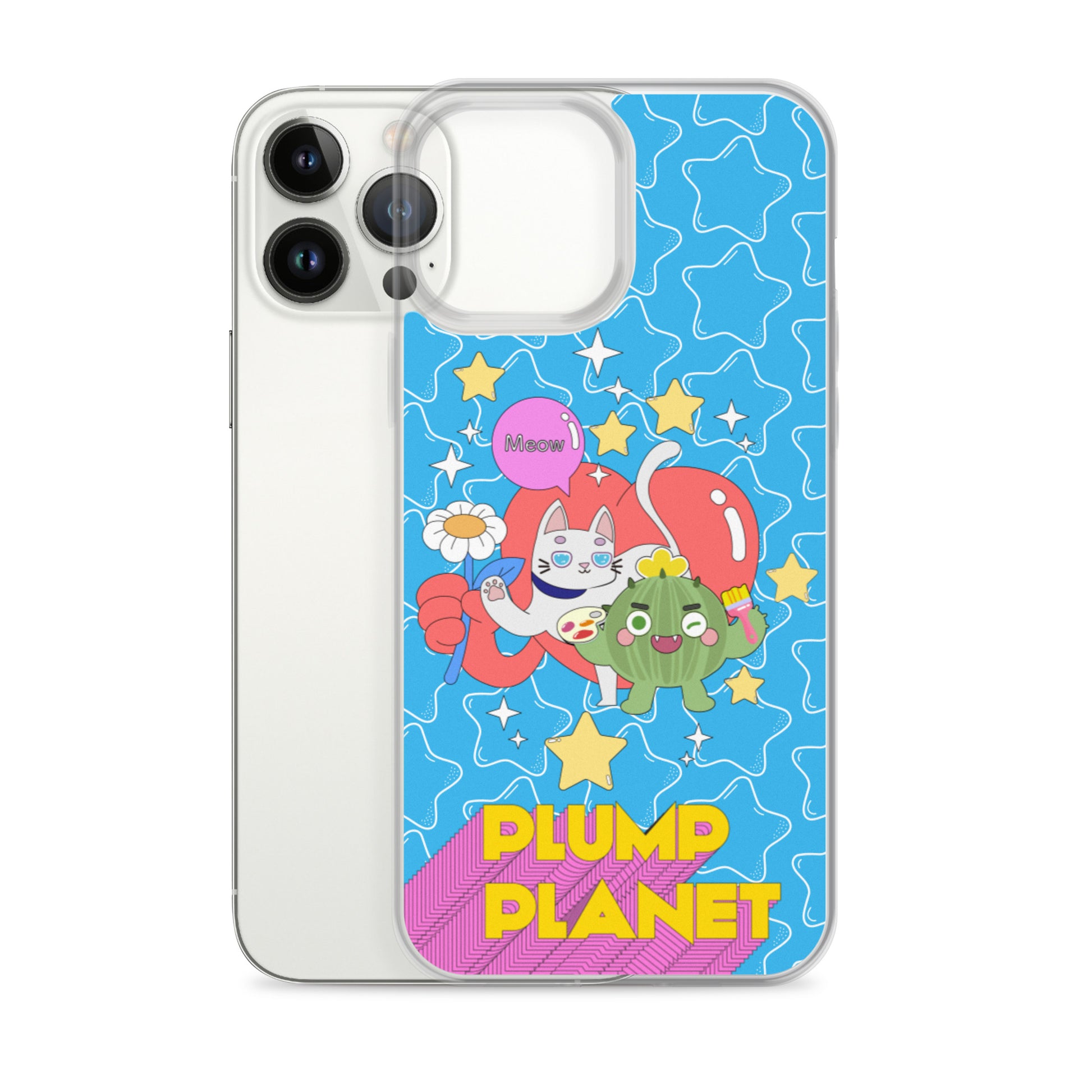 【iPhone】Cactus Press B to Meow - Phone Clear Case