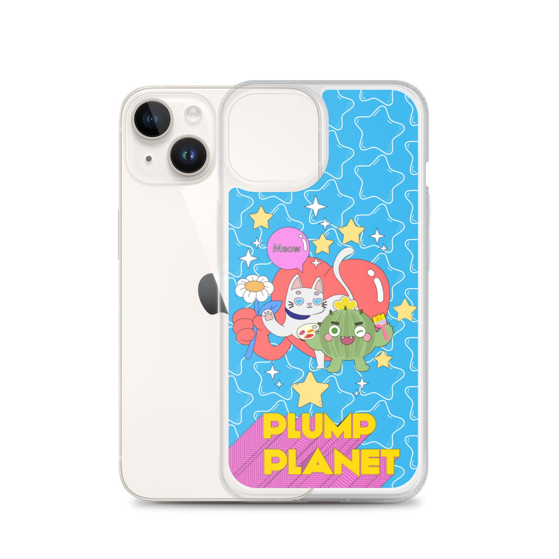 【iPhone】Cactus Press B to Meow - Phone Clear Case