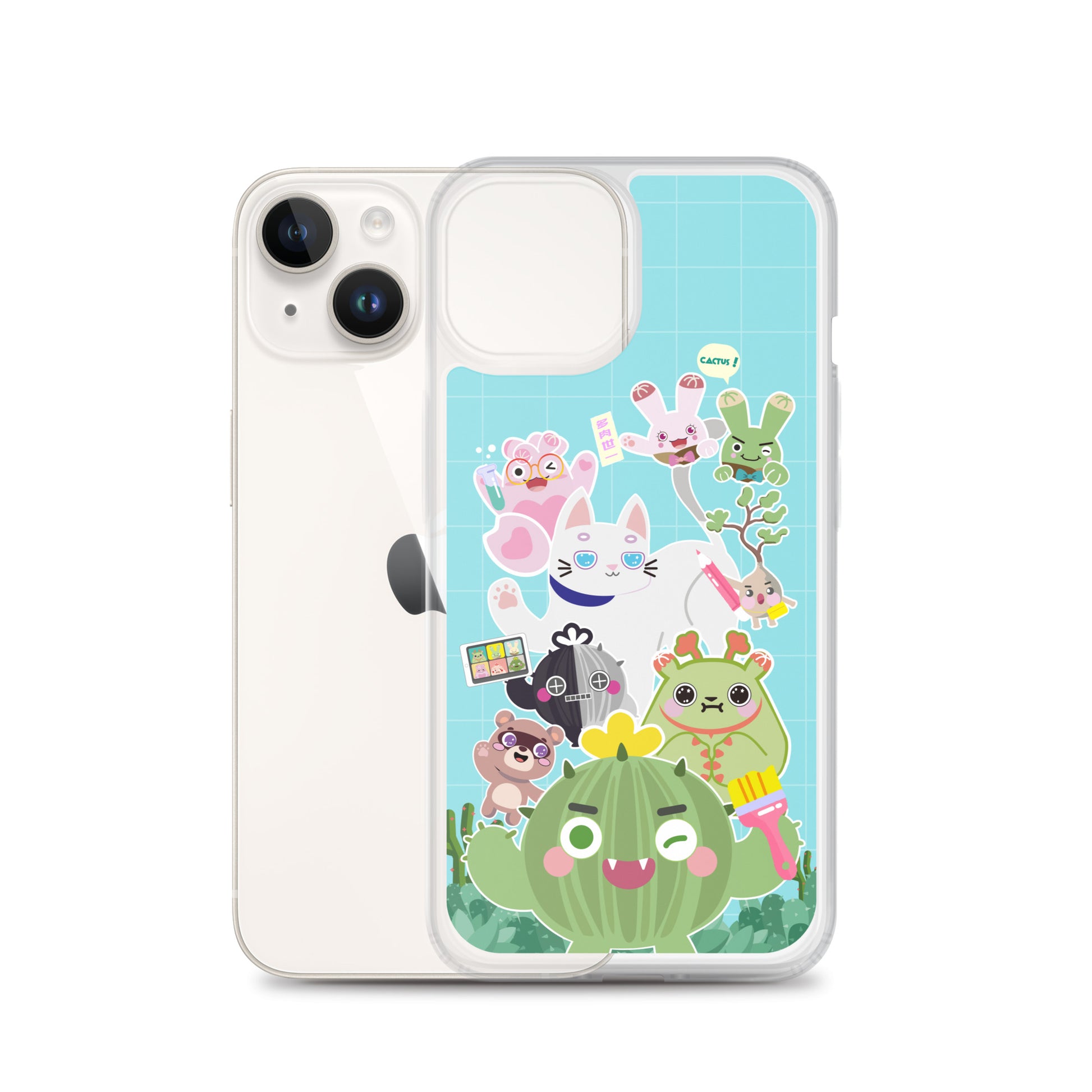 【iPhone】Cactus Plump Planet Group Photo - Phone Clear Case