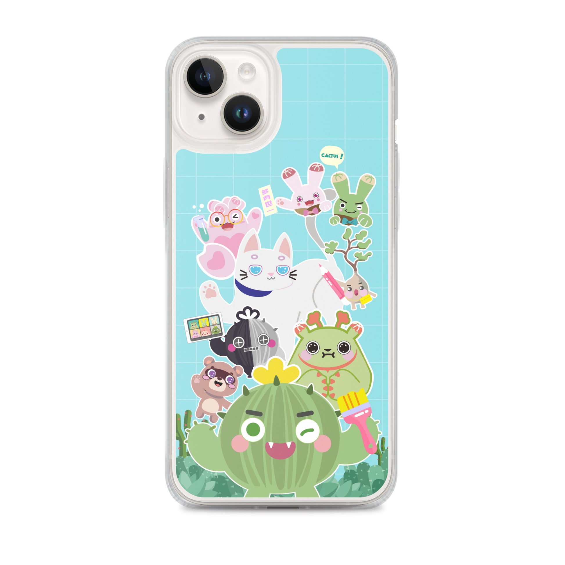 【iPhone】Cactus Plump Planet Group Photo - Phone Clear Case