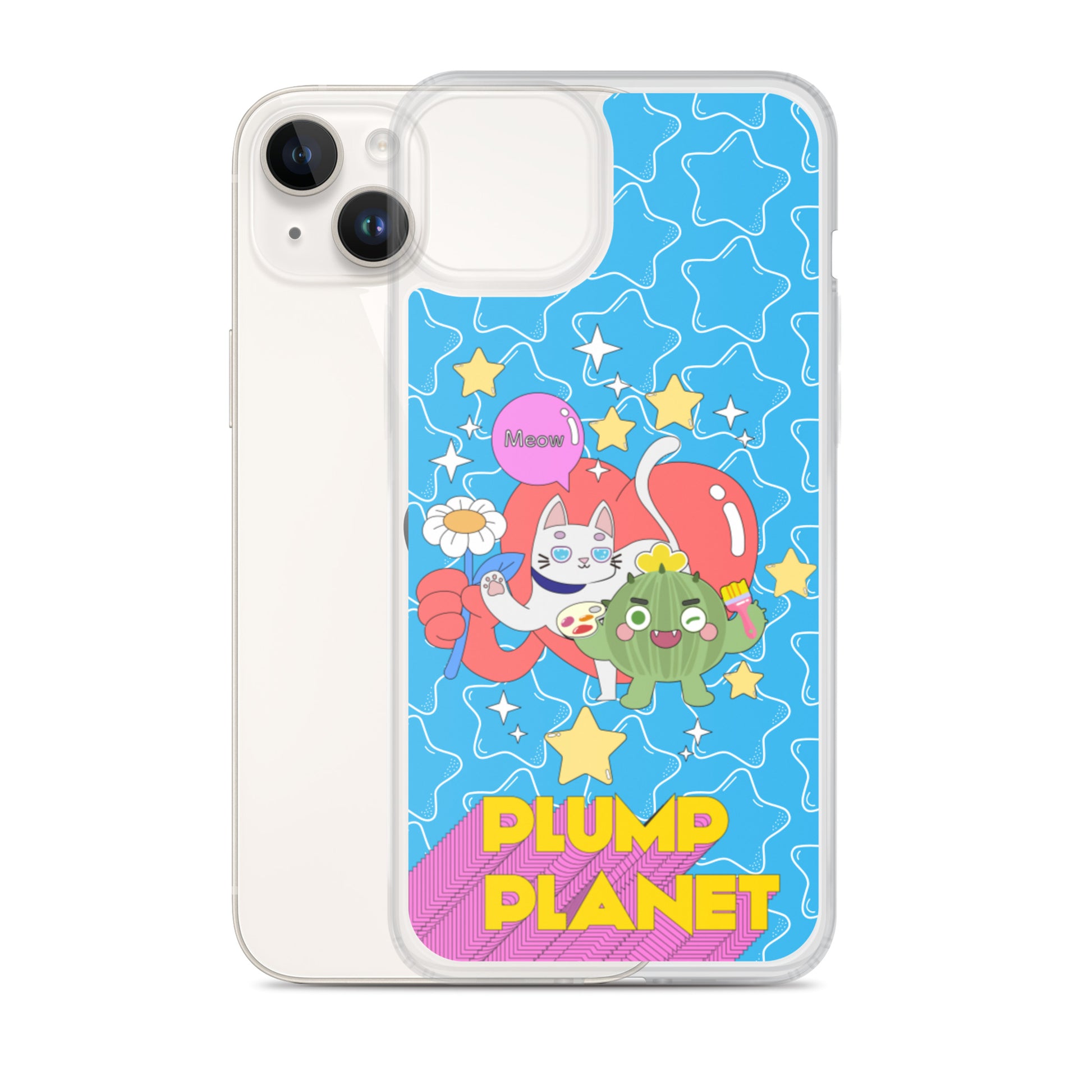 【iPhone】Cactus Press B to Meow - Phone Clear Case