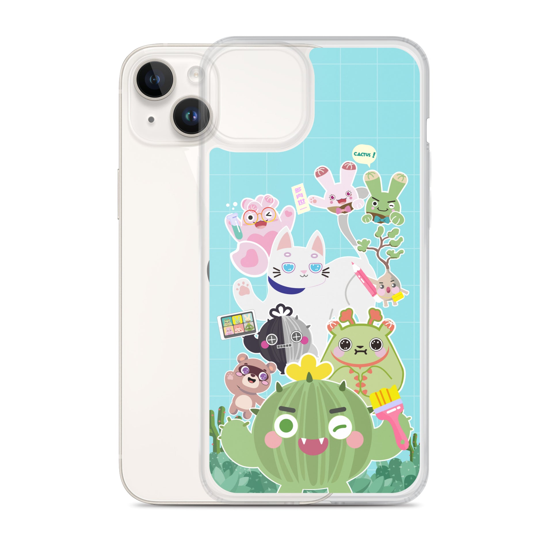 【iPhone】Cactus Plump Planet Group Photo - Phone Clear Case