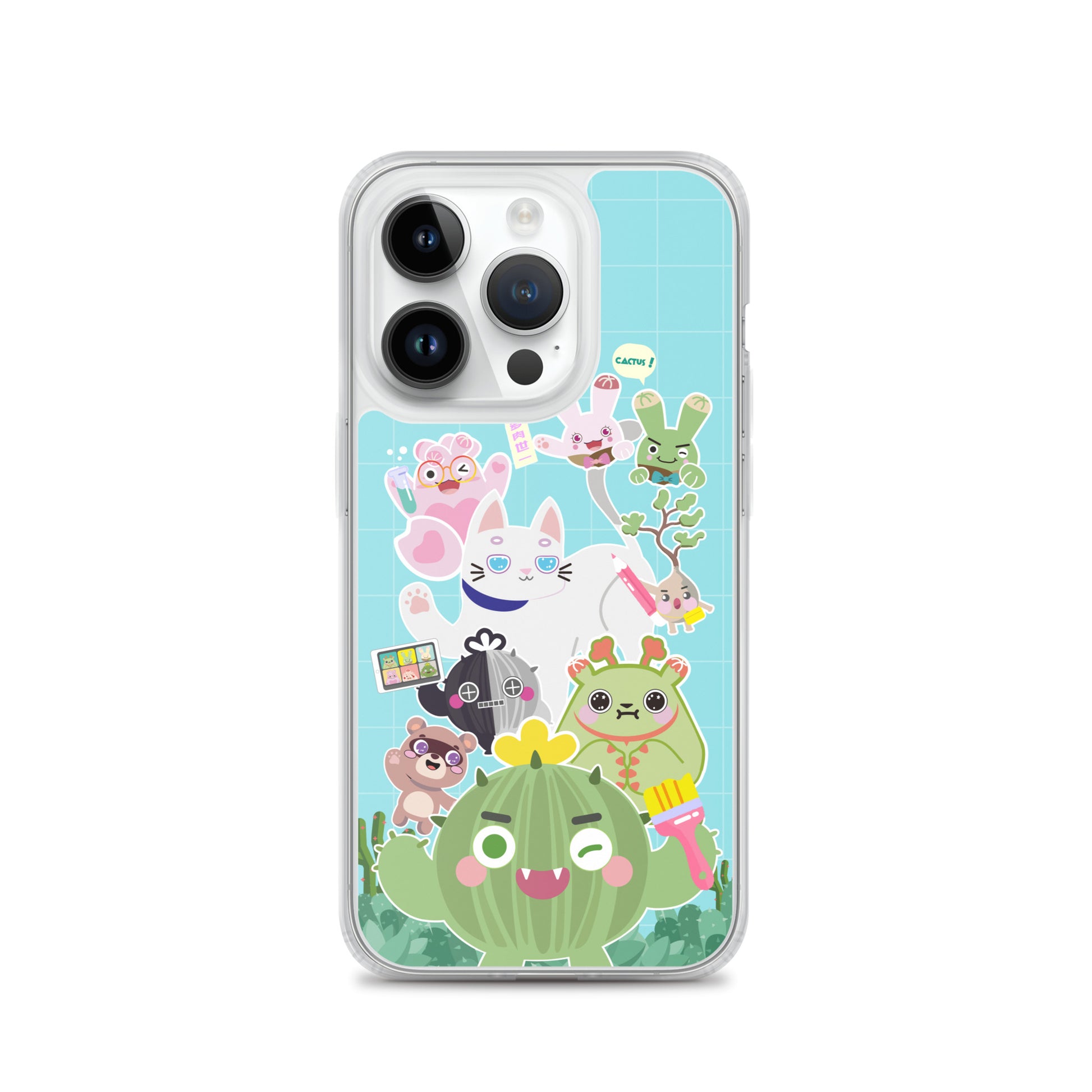 【iPhone】Cactus Plump Planet Group Photo - Phone Clear Case
