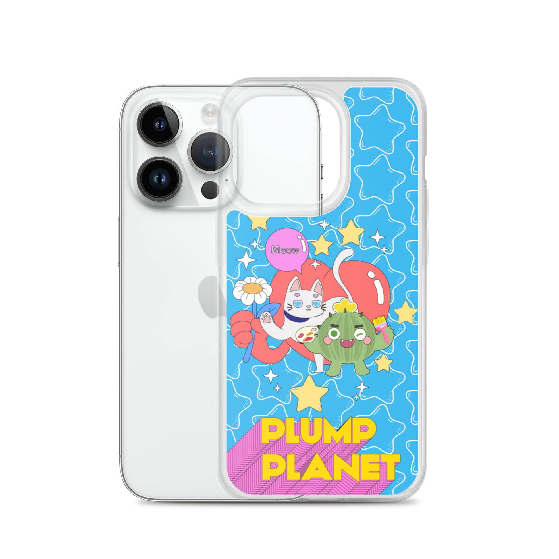 【iPhone】Cactus Press B to Meow - Phone Clear Case