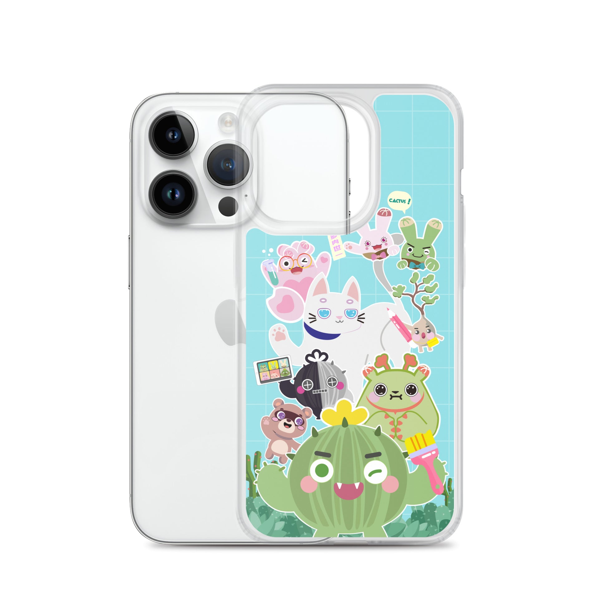 【iPhone】Cactus Plump Planet Group Photo - Phone Clear Case