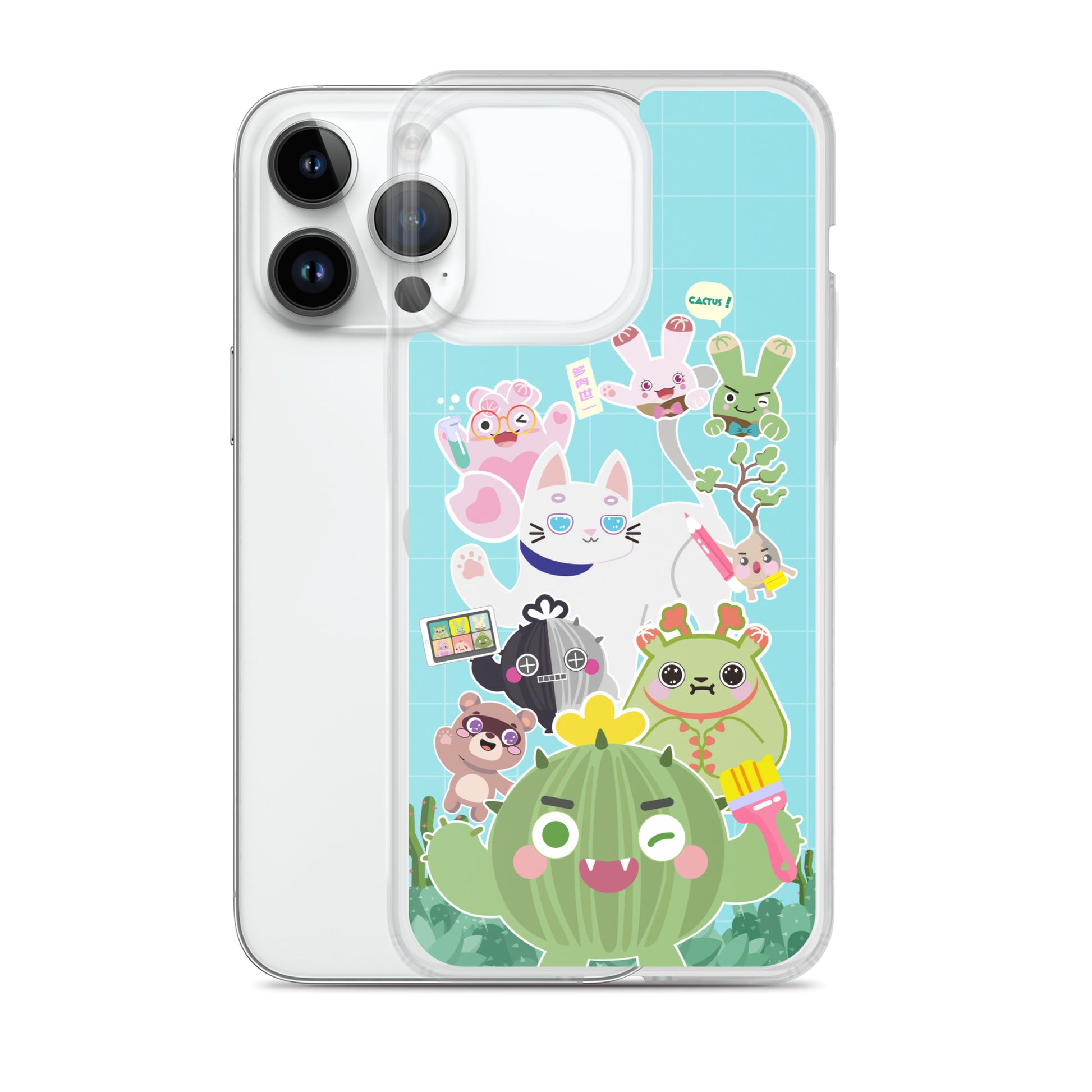 【iPhone】Cactus Plump Planet Group Photo - Phone Clear Case