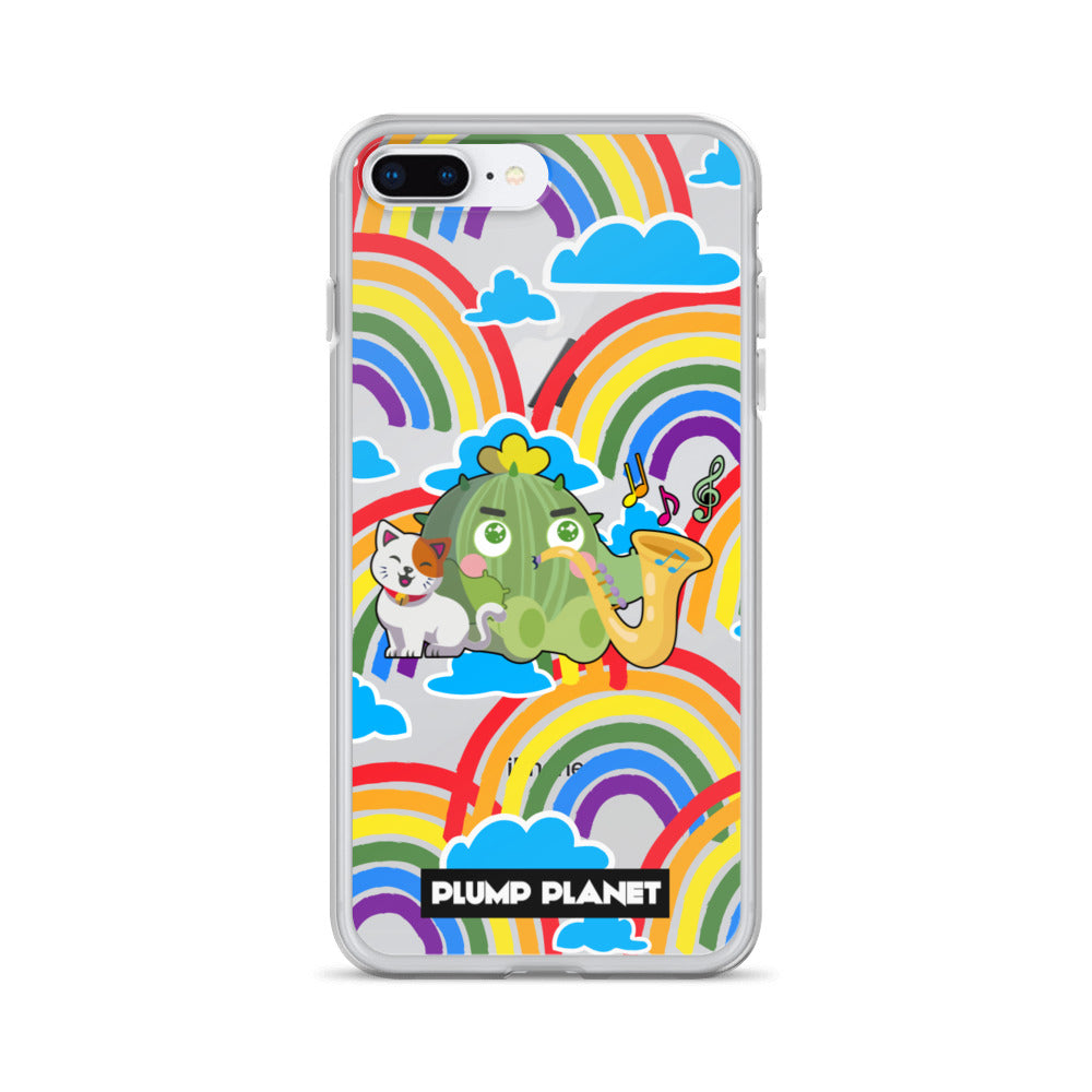 【iPhone】Rainbow Cactus Playing Music  - Phone Clear Case