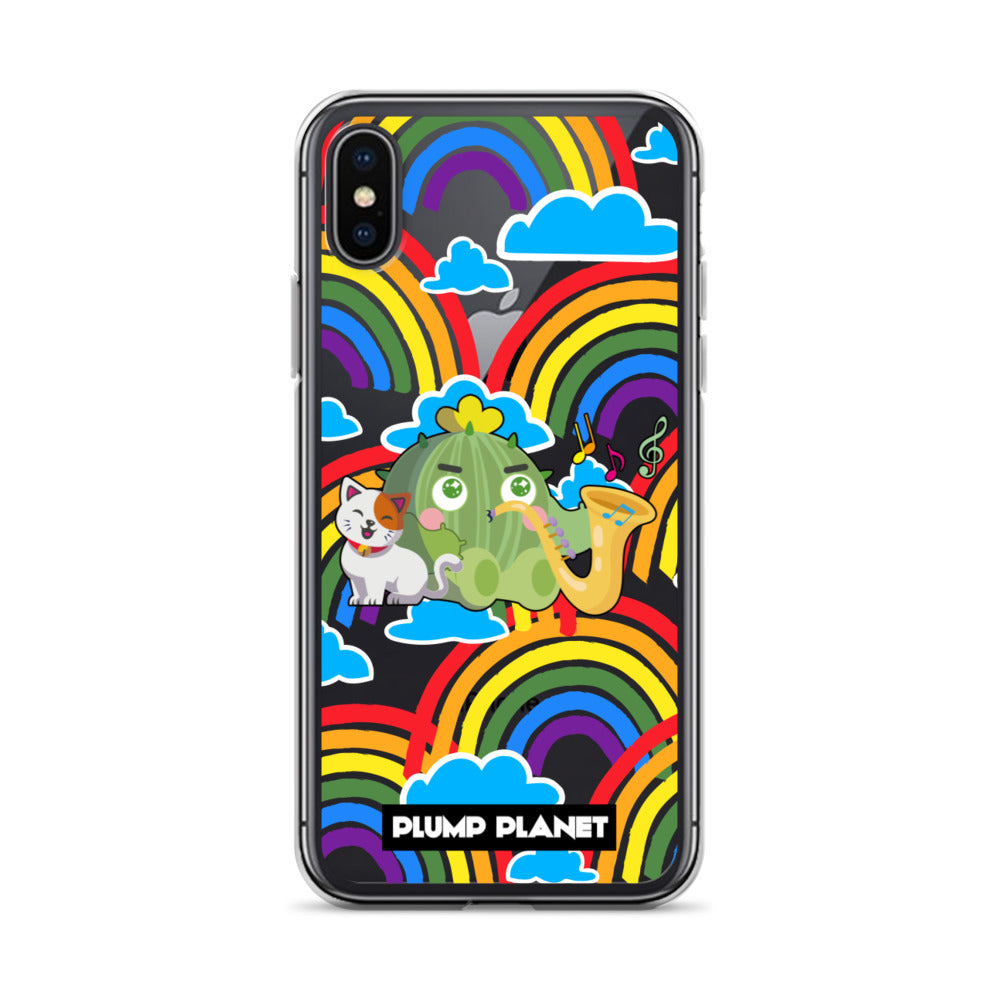【iPhone】Rainbow Cactus Playing Music  - Phone Clear Case