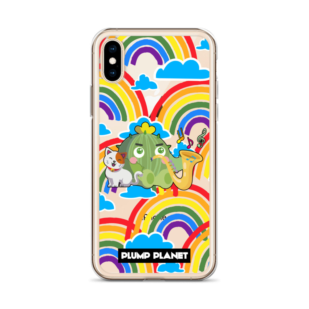 【iPhone】Rainbow Cactus Playing Music  - Phone Clear Case