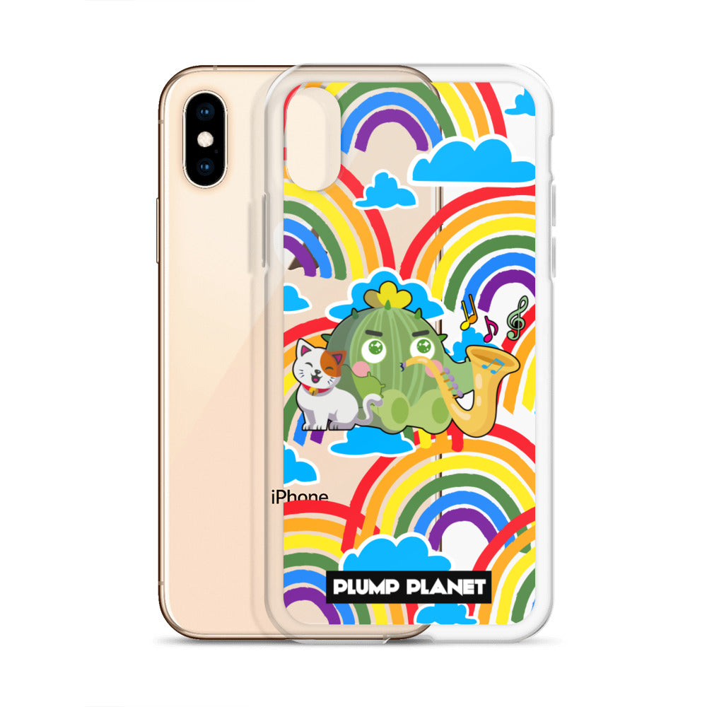 【iPhone】Rainbow Cactus Playing Music  - Phone Clear Case