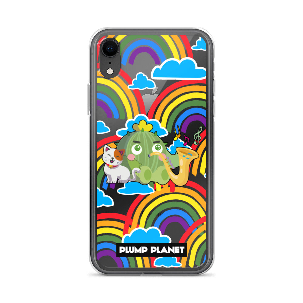 【iPhone】Rainbow Cactus Playing Music  - Phone Clear Case