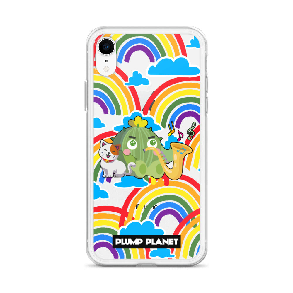【iPhone】Rainbow Cactus Playing Music  - Phone Clear Case