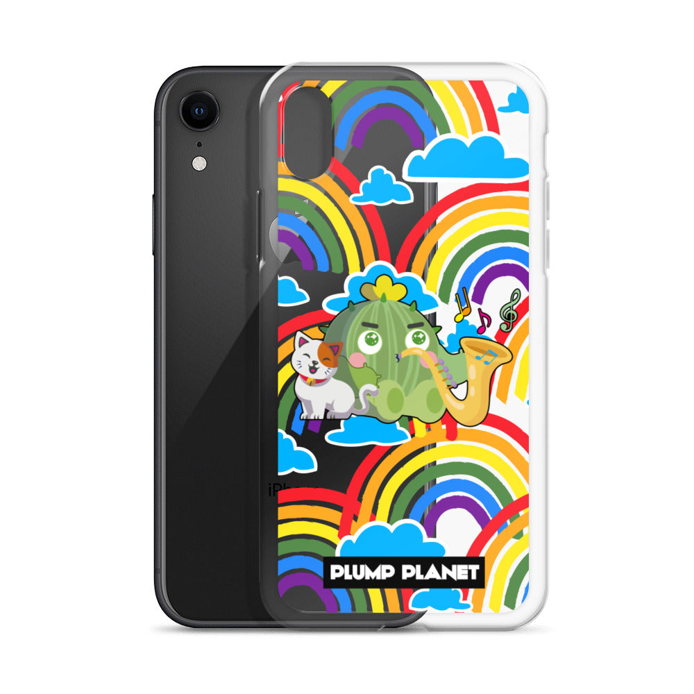 【iPhone】Rainbow Cactus Playing Music  - Phone Clear Case