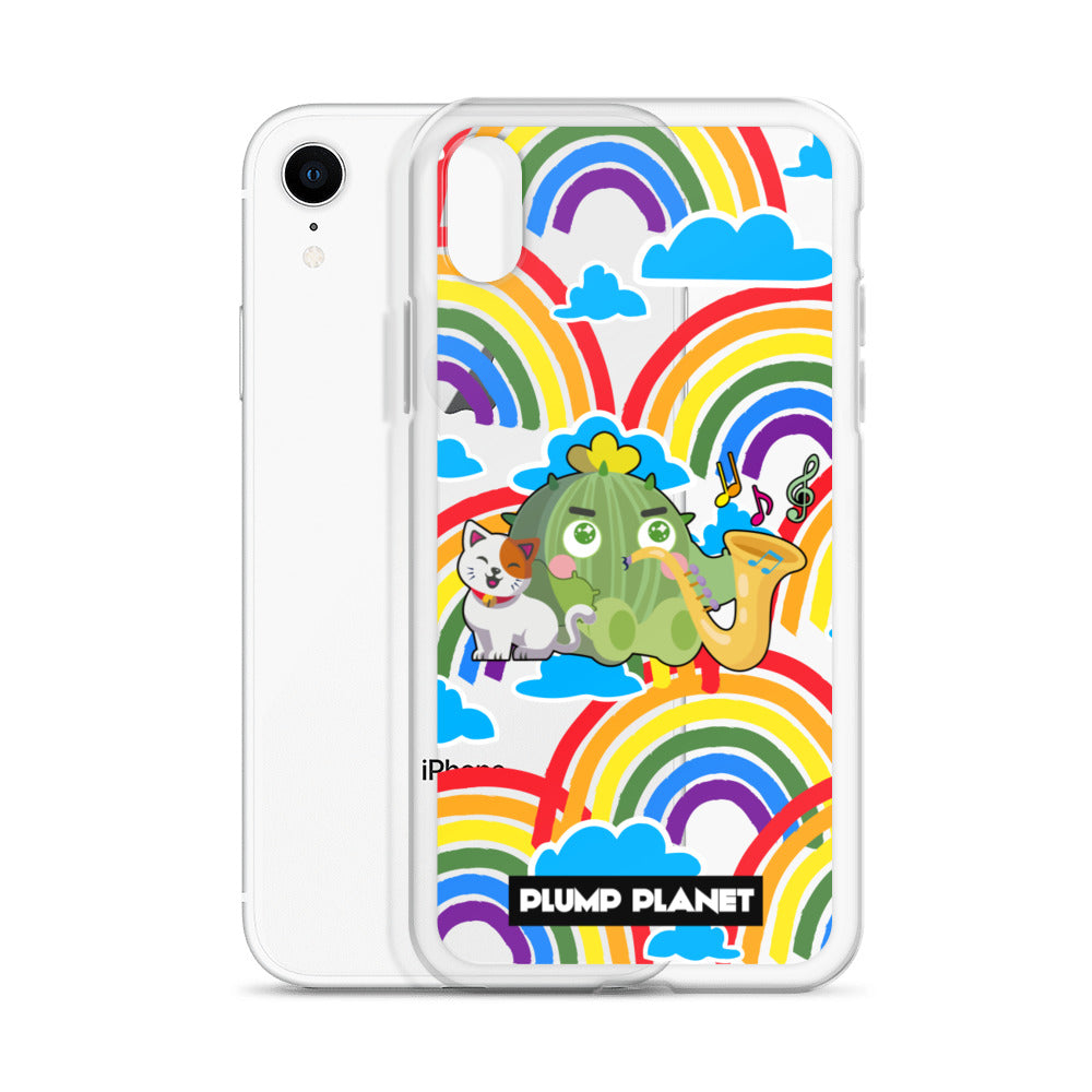 【iPhone】Rainbow Cactus Playing Music  - Phone Clear Case
