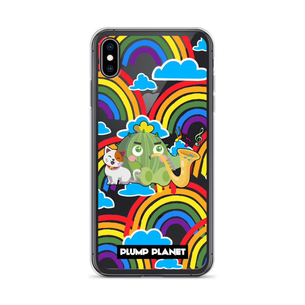 【iPhone】Rainbow Cactus Playing Music  - Phone Clear Case