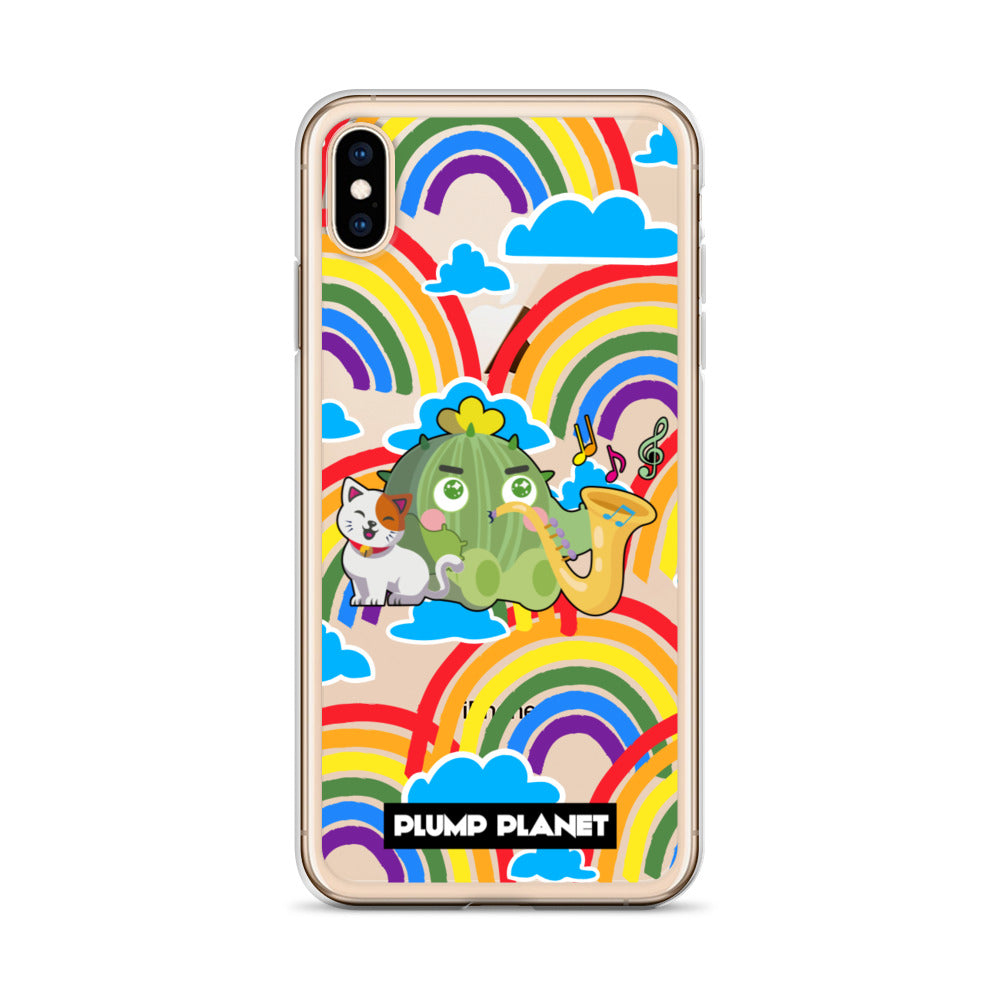 【iPhone】Rainbow Cactus Playing Music  - Phone Clear Case