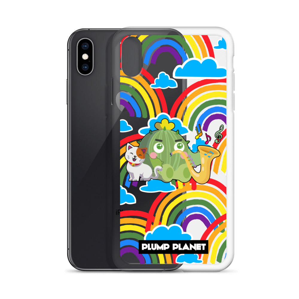 【iPhone】Rainbow Cactus Playing Music  - Phone Clear Case