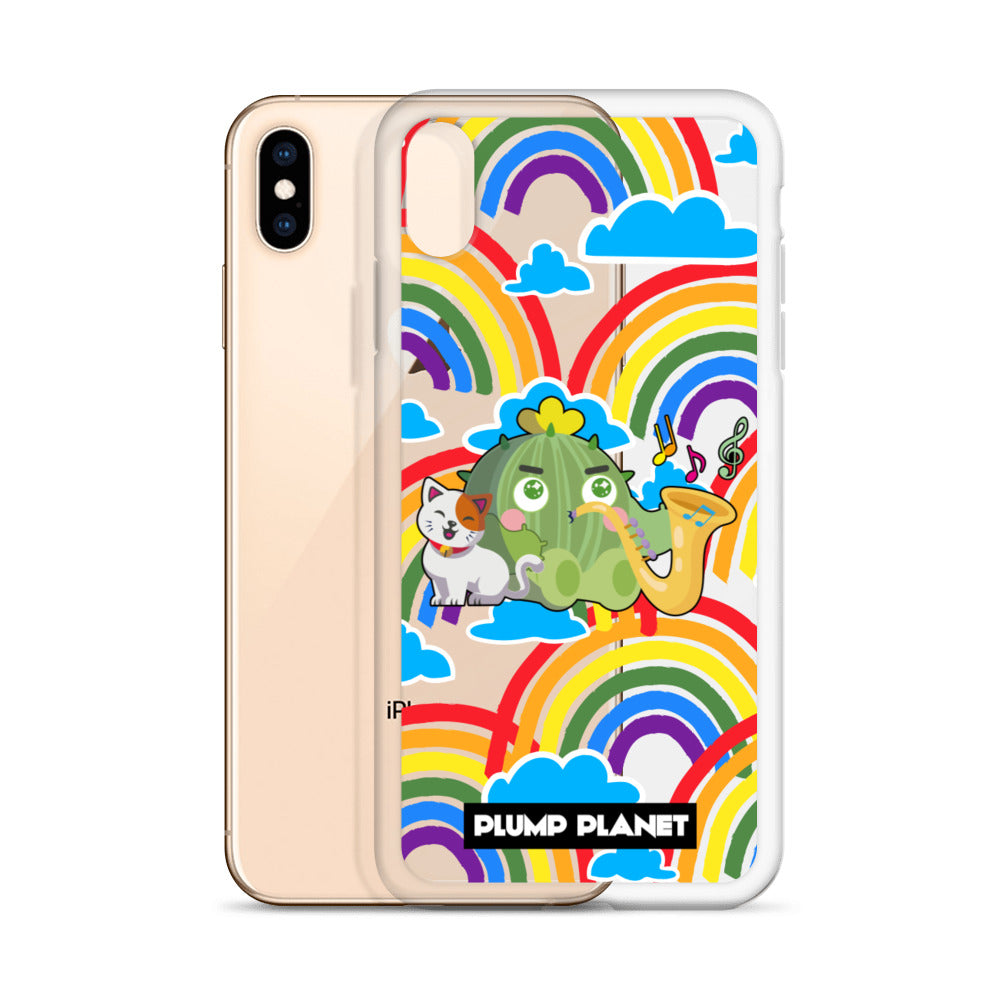 【iPhone】Rainbow Cactus Playing Music  - Phone Clear Case