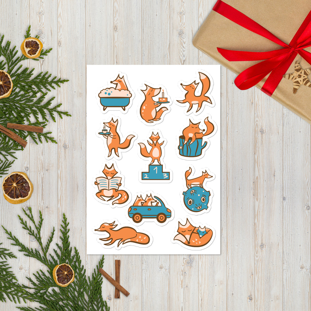 Kiss Cut Sticker Sheet | Fun Fox